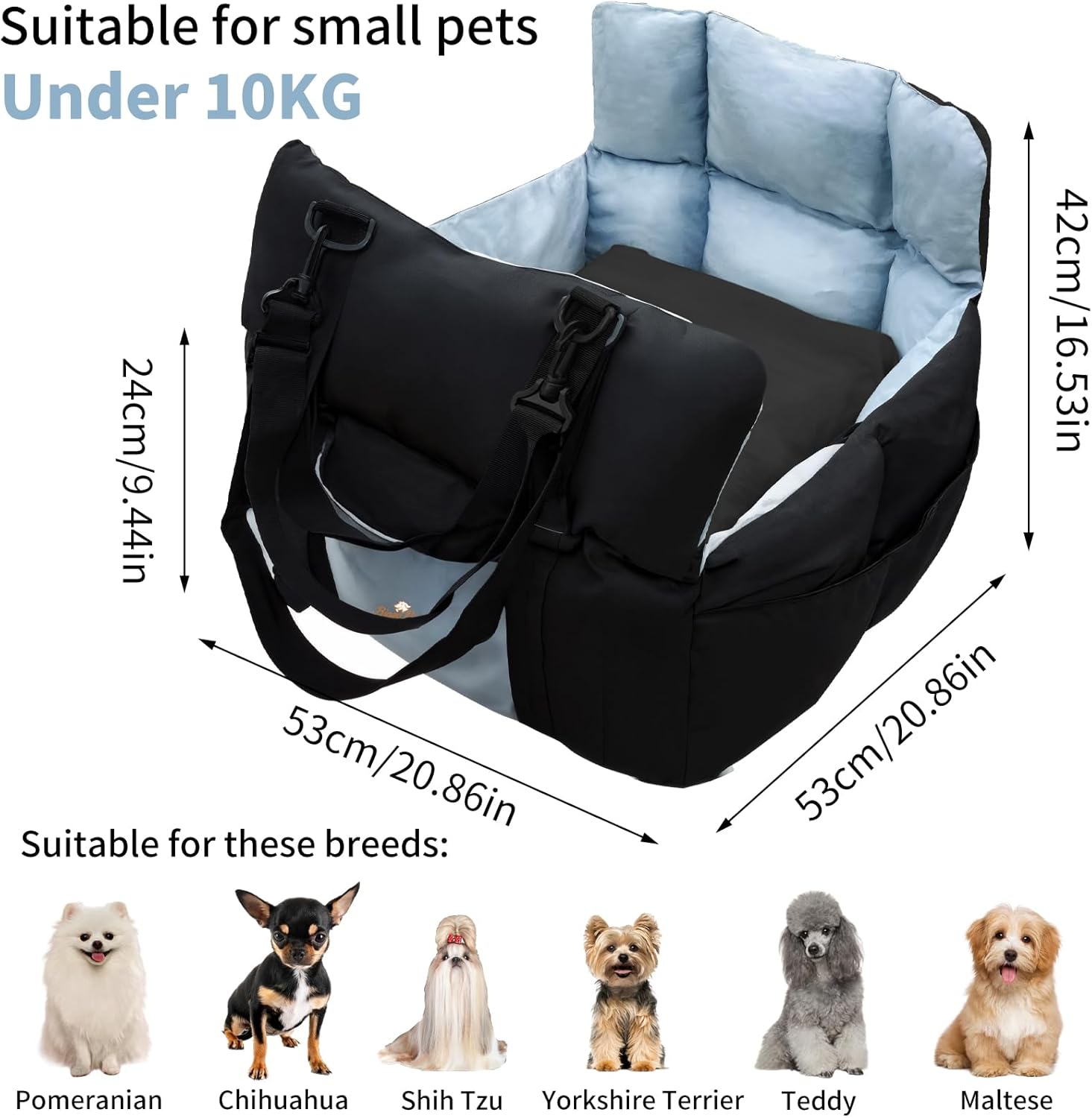 Thumbnail 4 de BingoPaw Dog Car Seat Carrier 49.5x40cm