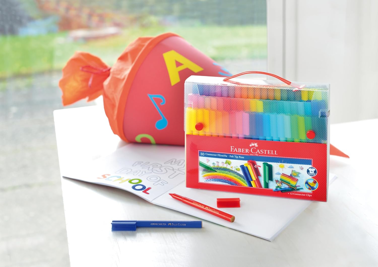 Thumbnail 3 de Faber-Castell Stylo feutre 155579 – Set de 80 feutres multicolores avec clips de connexion
