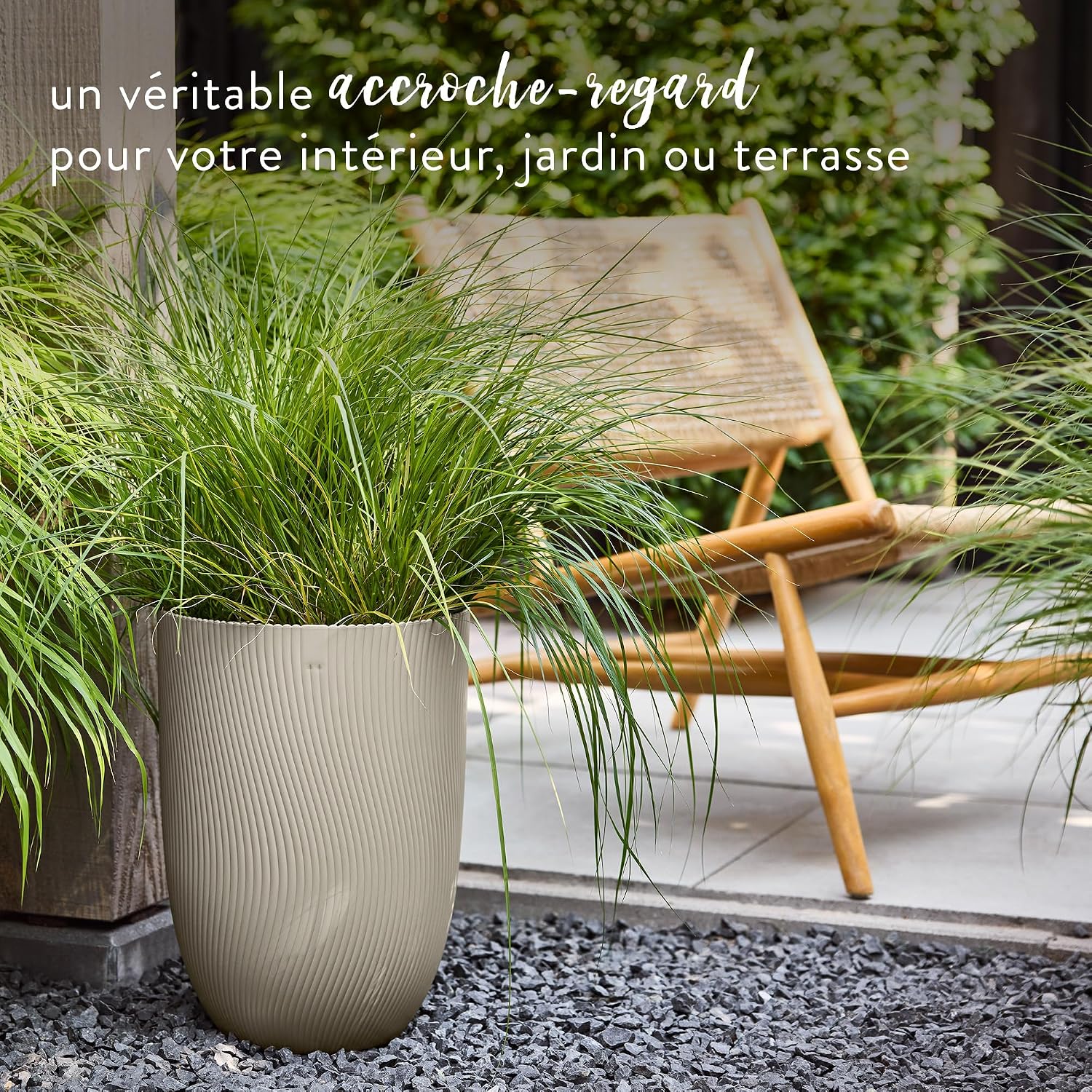 Detalle de Elho Sereh Haut 30cm Pot de Fleur - Mushroom Beige