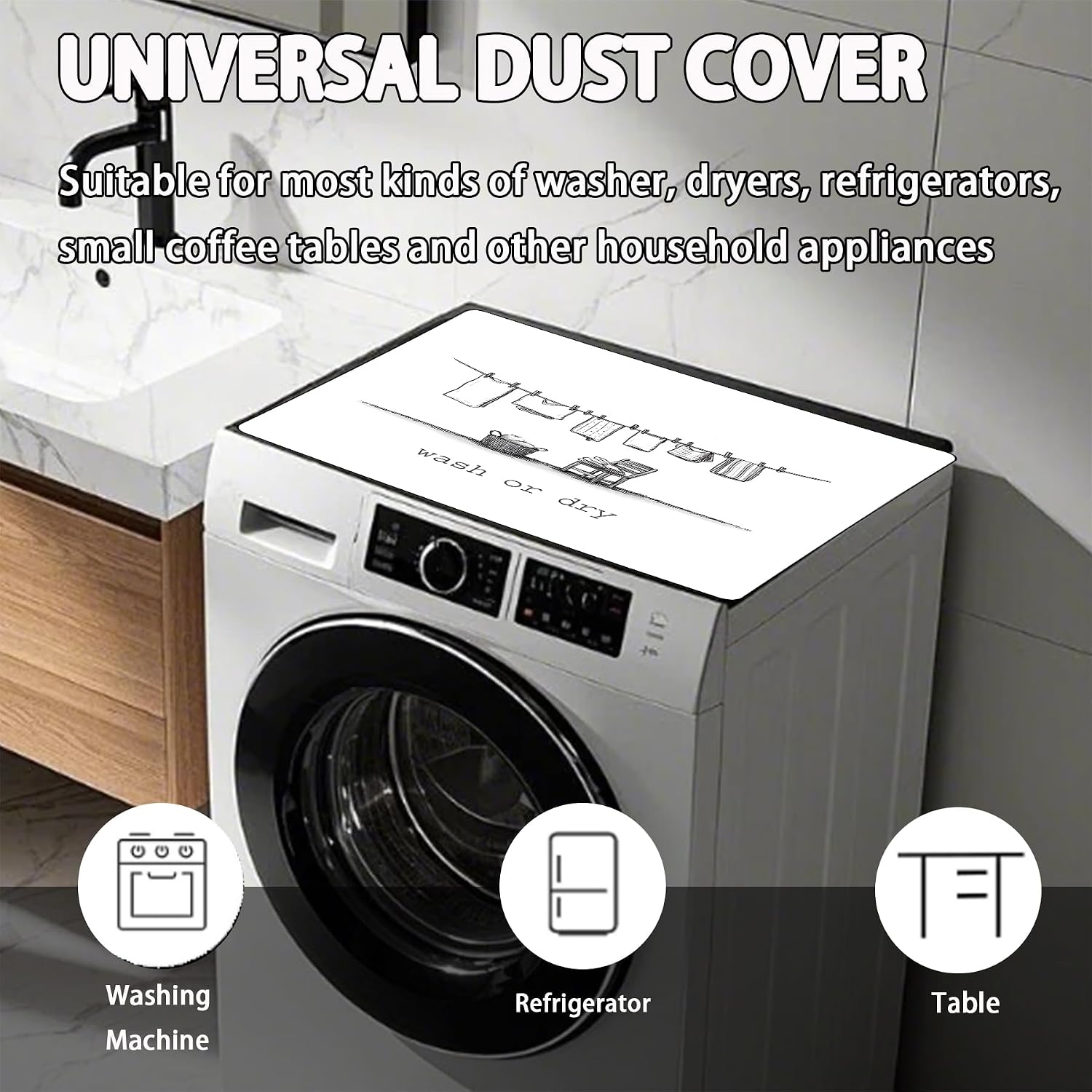 Detalle de BSFHH XYJD2509 Christmas Washer and Dryer Top Protector Mat, Non-Slip