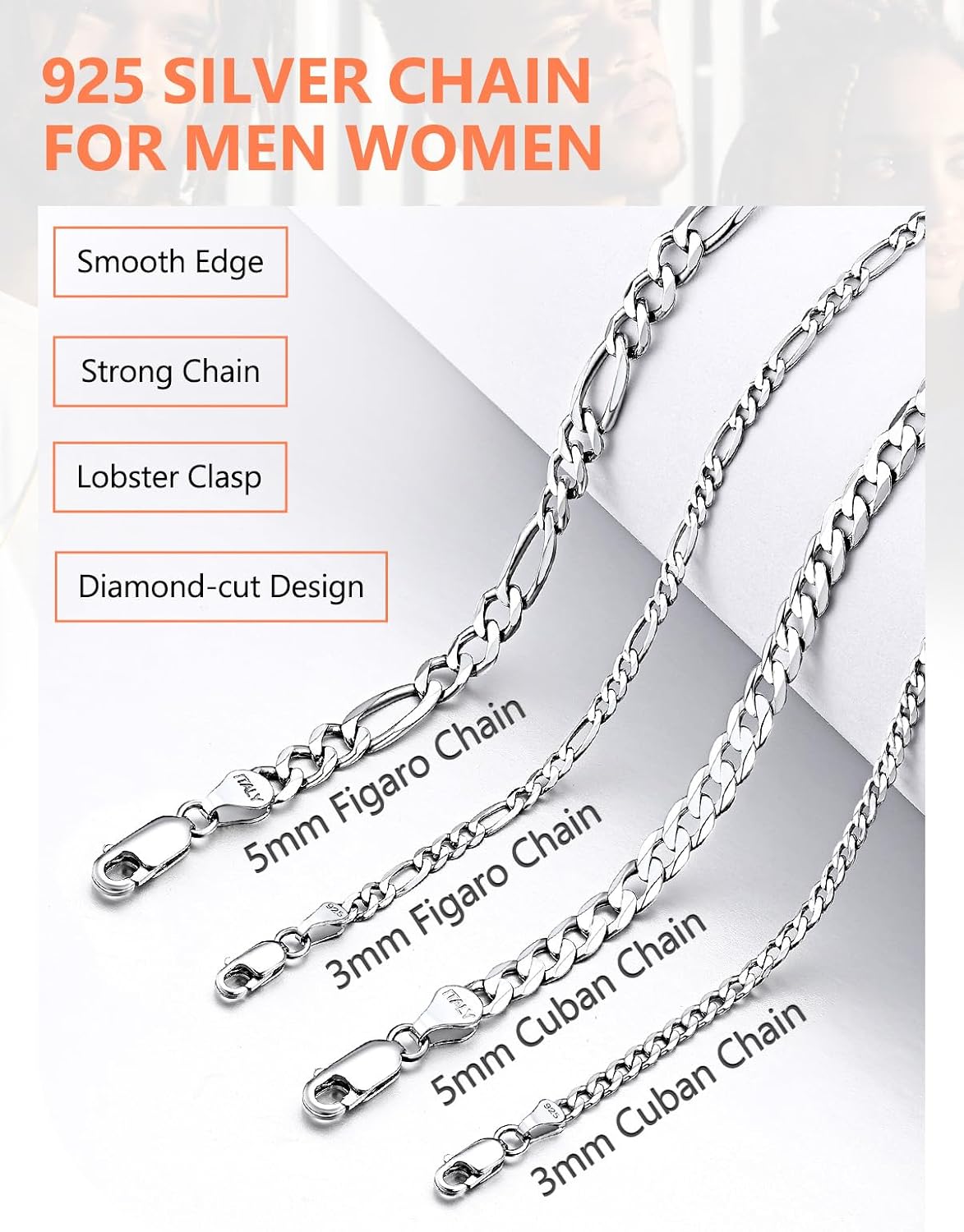 Thumbnail 6 de Silvora collier argent massif 925 3 mm