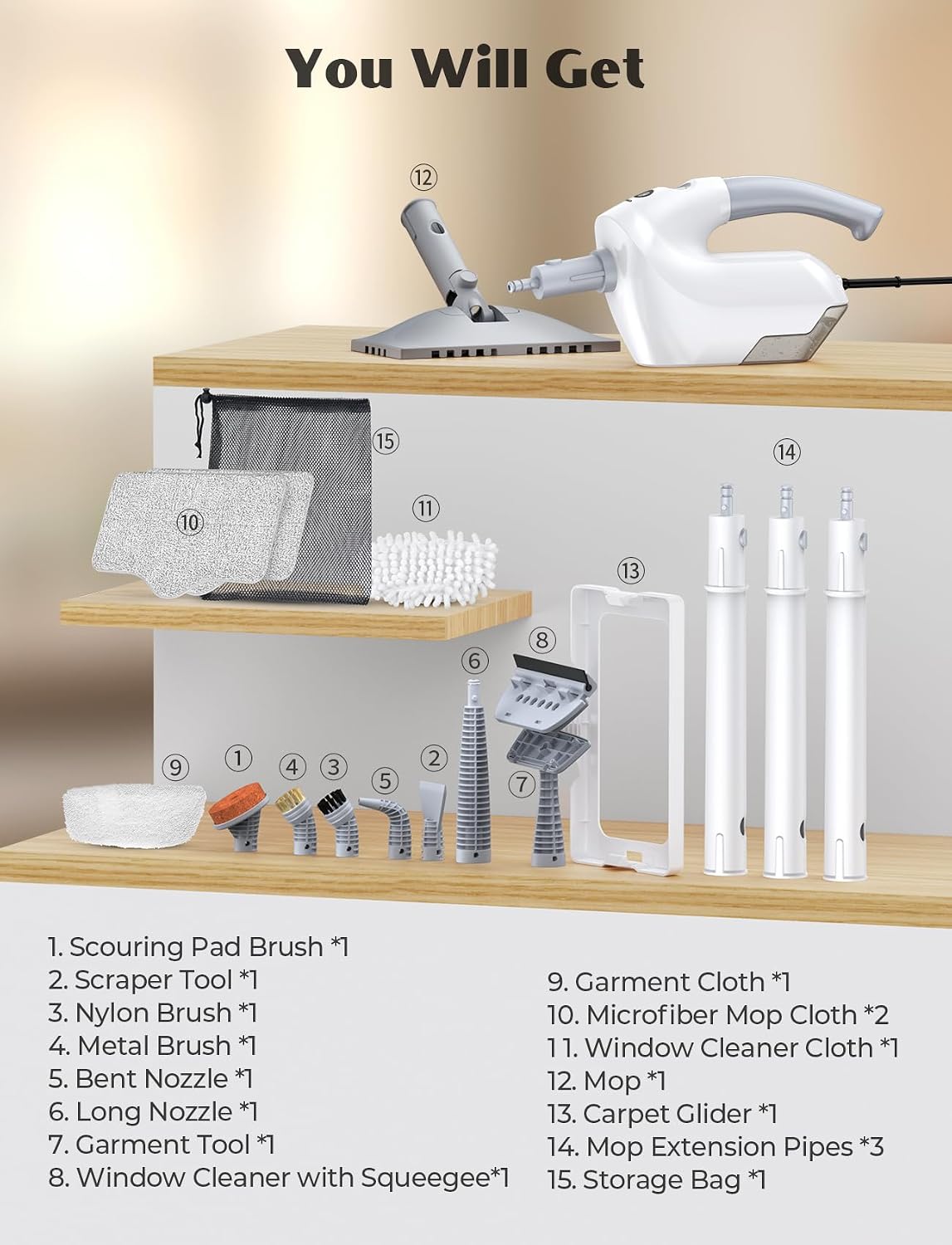 Thumbnail 6 de PureSwirlz HM942 10-in-1 Steam Mop with Detachable Handheld Steamer