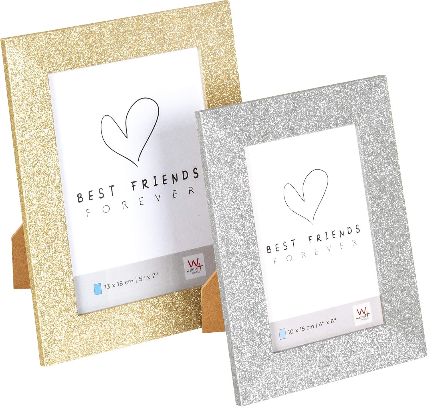 Detalle 2 de Walther Design cadre photo argent Twinkle portrait 13 x 18 cm, surface scintillante IT318S