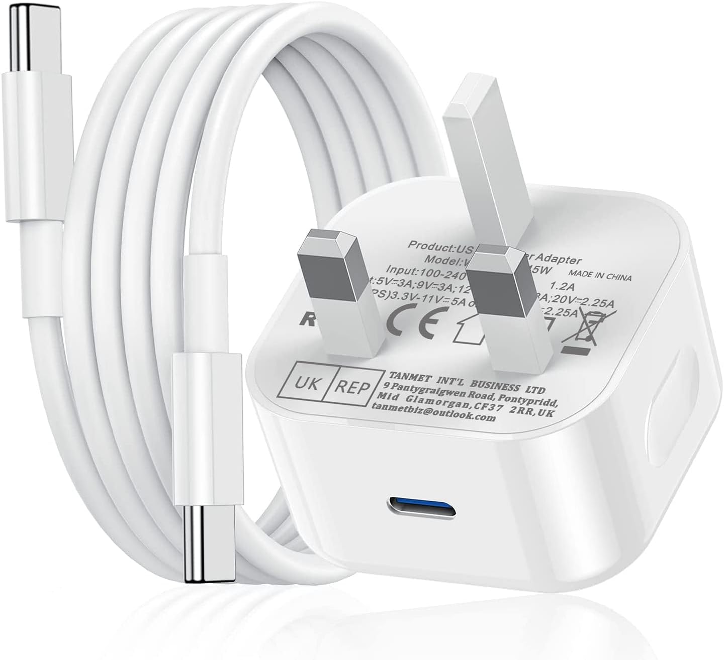 Thumbnail 2 de iPhone 17/16 Charger 2Pack: 25W USB-C Fast Charger with 1m C-to-C Cables