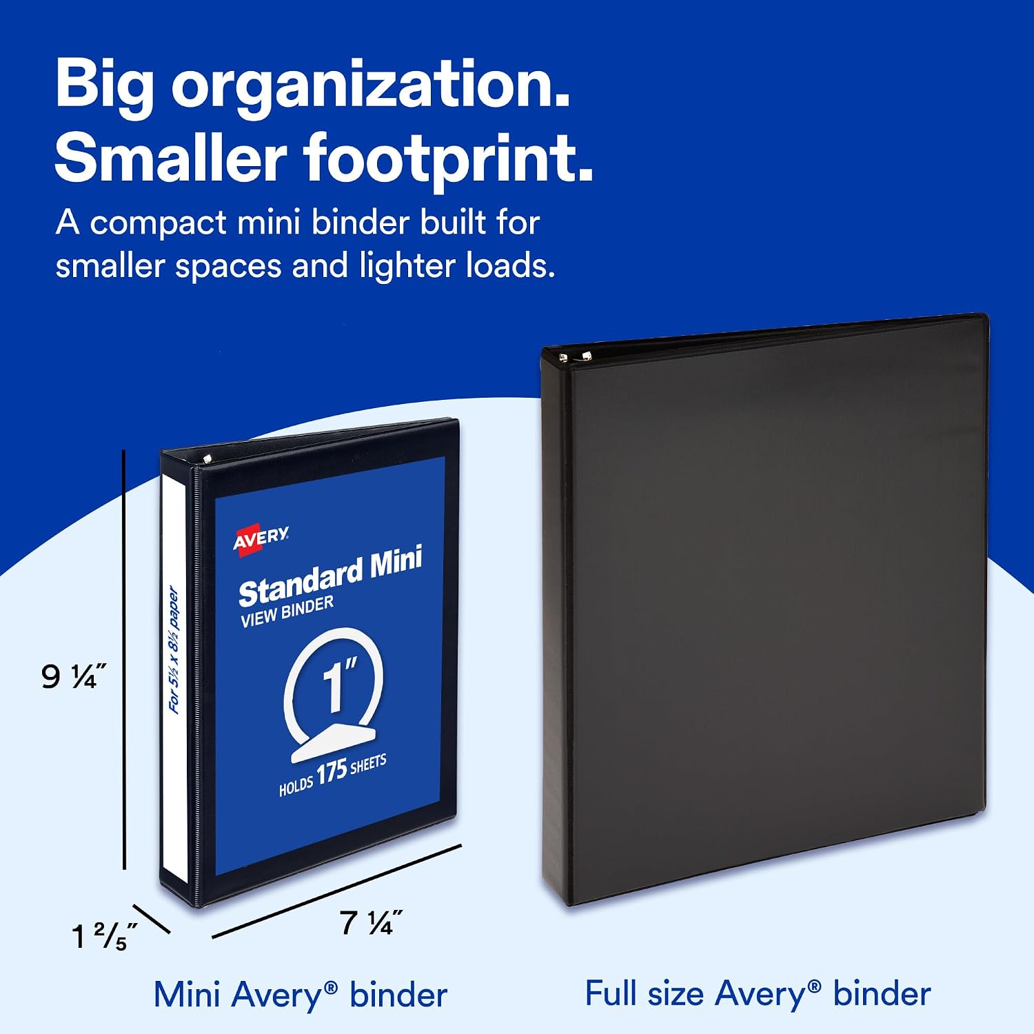Detalle de Avery 17116 Mini Durable View Binder, 1-Inch Round Ring, White