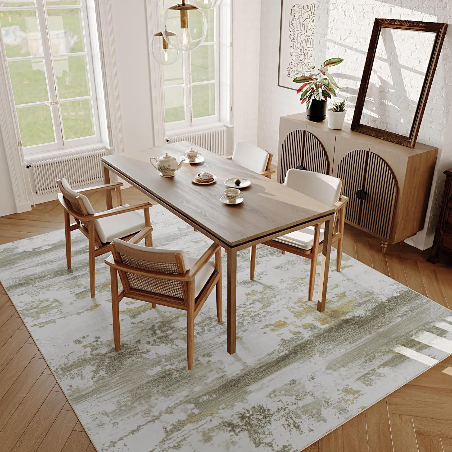 Thumbnail 6 de Kelarea 6x9 Washable Area Rug — Modern Beige