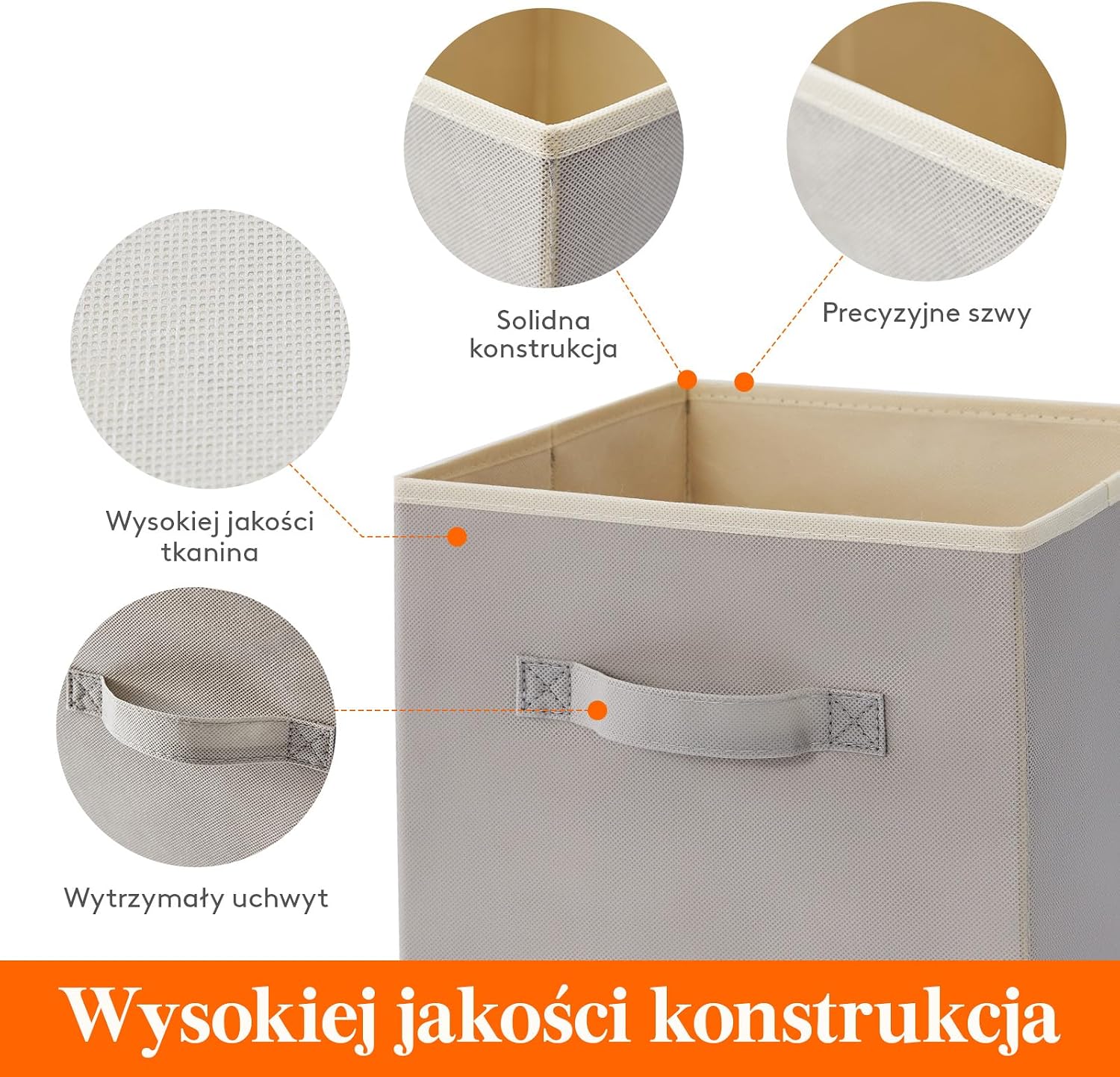 Detalle de Lifewit 23091 – 10 składanych koszy do przechowywania, jasnoszare