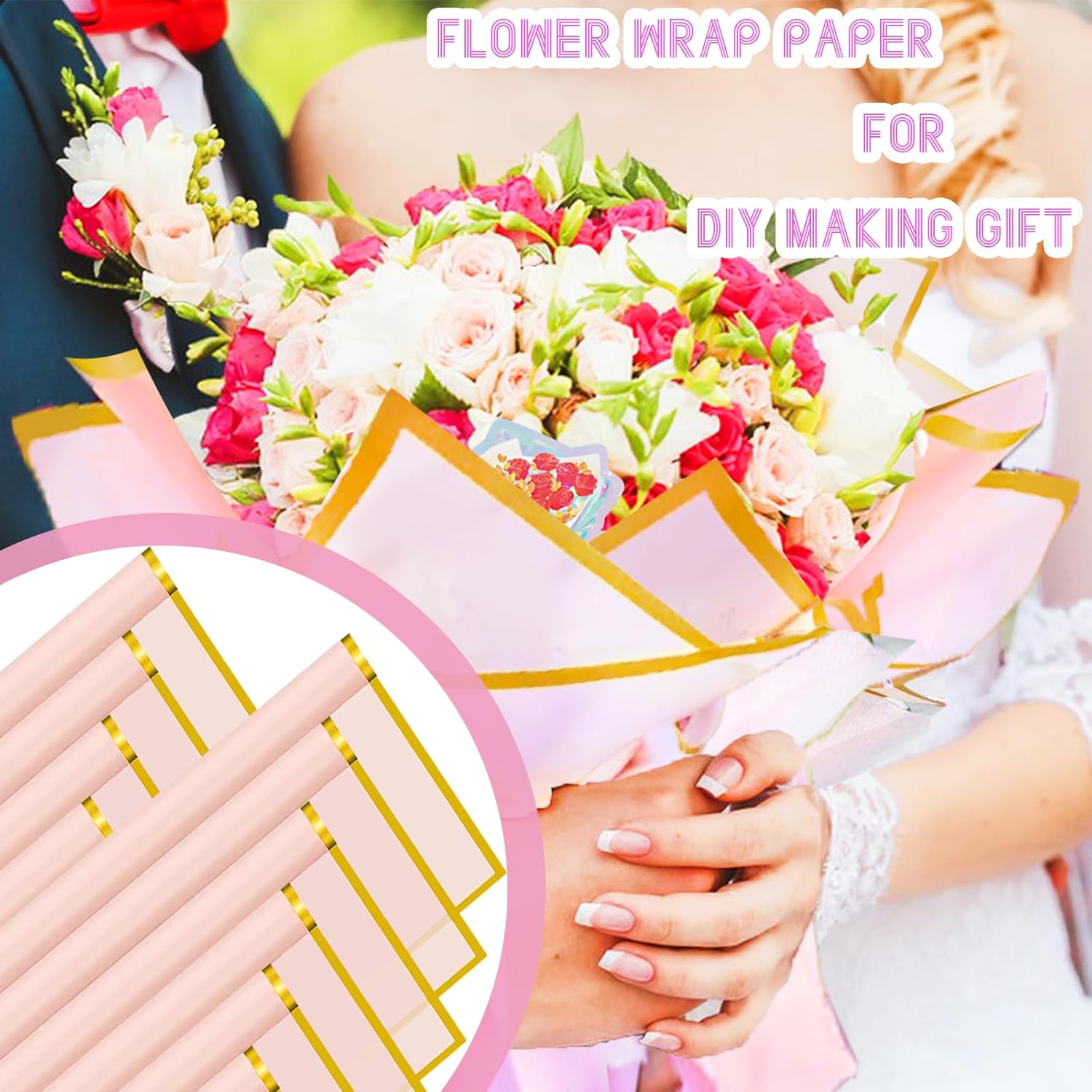 Thumbnail 6 de Xilanhhaa 60 Sheets Flower Wrapping Paper