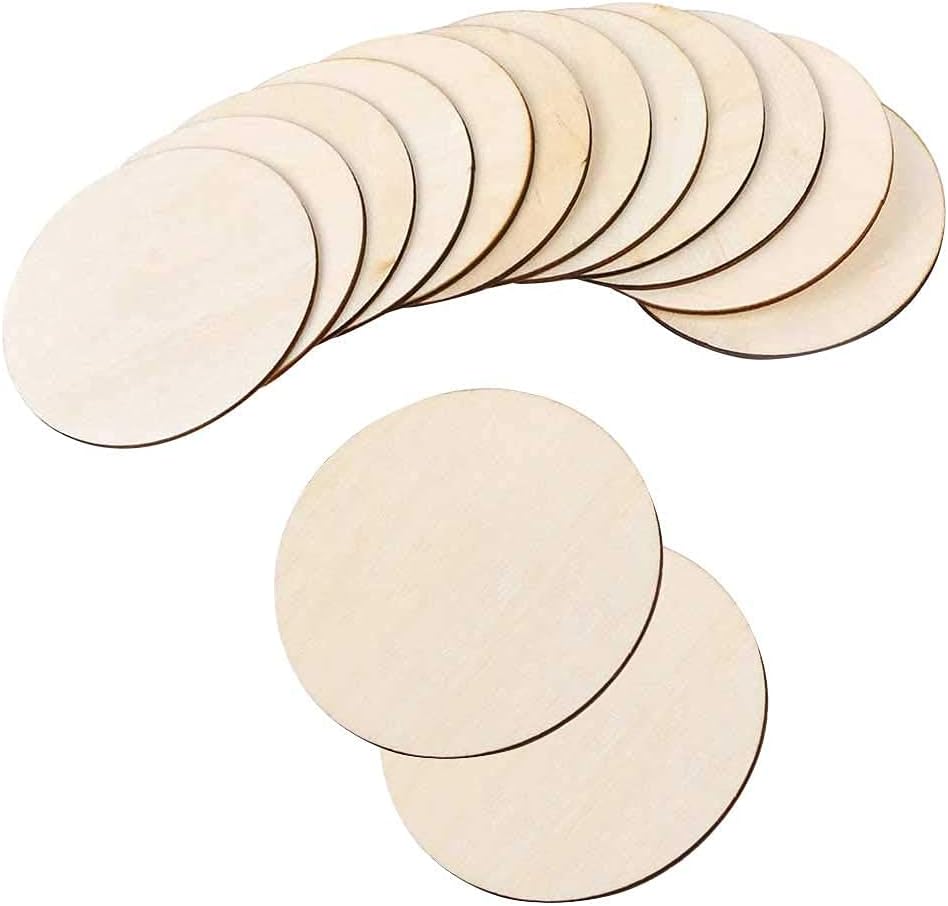 QincLing 18 runde Holzteller aus Pappelsperrholz (10 cm, 2 mm) zum Bemalen, Brandmalerei & Basteln