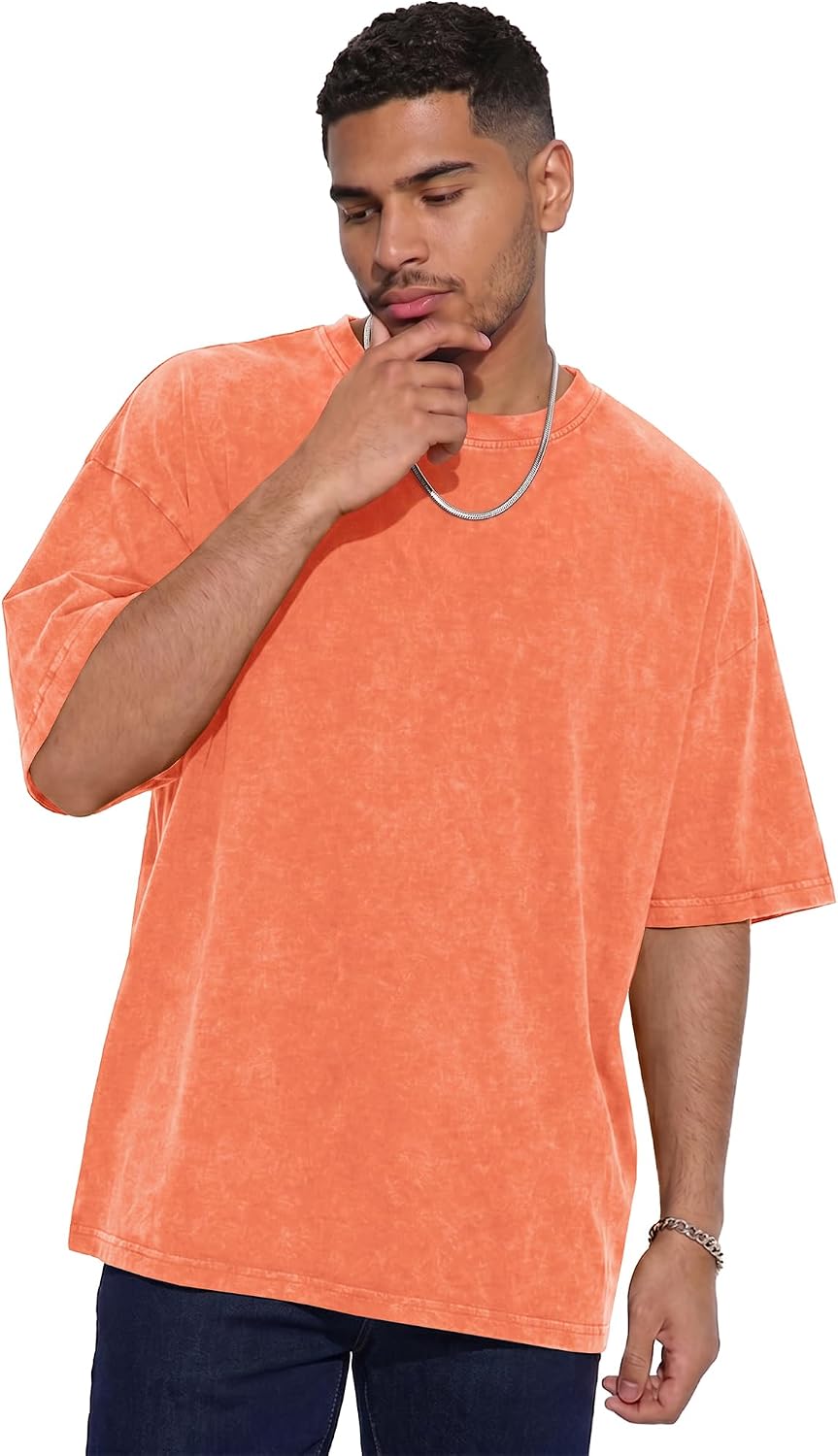 Thumbnail 2 de Oversized Tshirts for Men Short Sleeve Vintage Washed Basic Loose Tees 2026