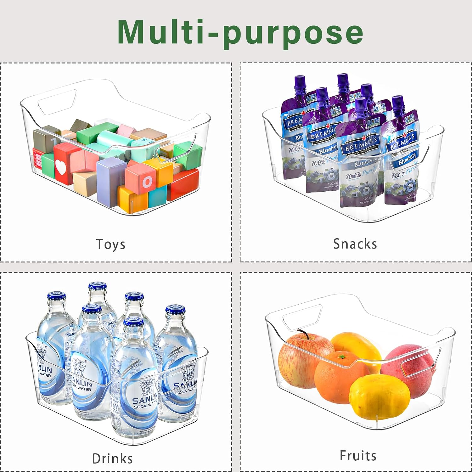Thumbnail 4 de AntStep 12 Pack Clear Plastic Storage Bins 9.84 in