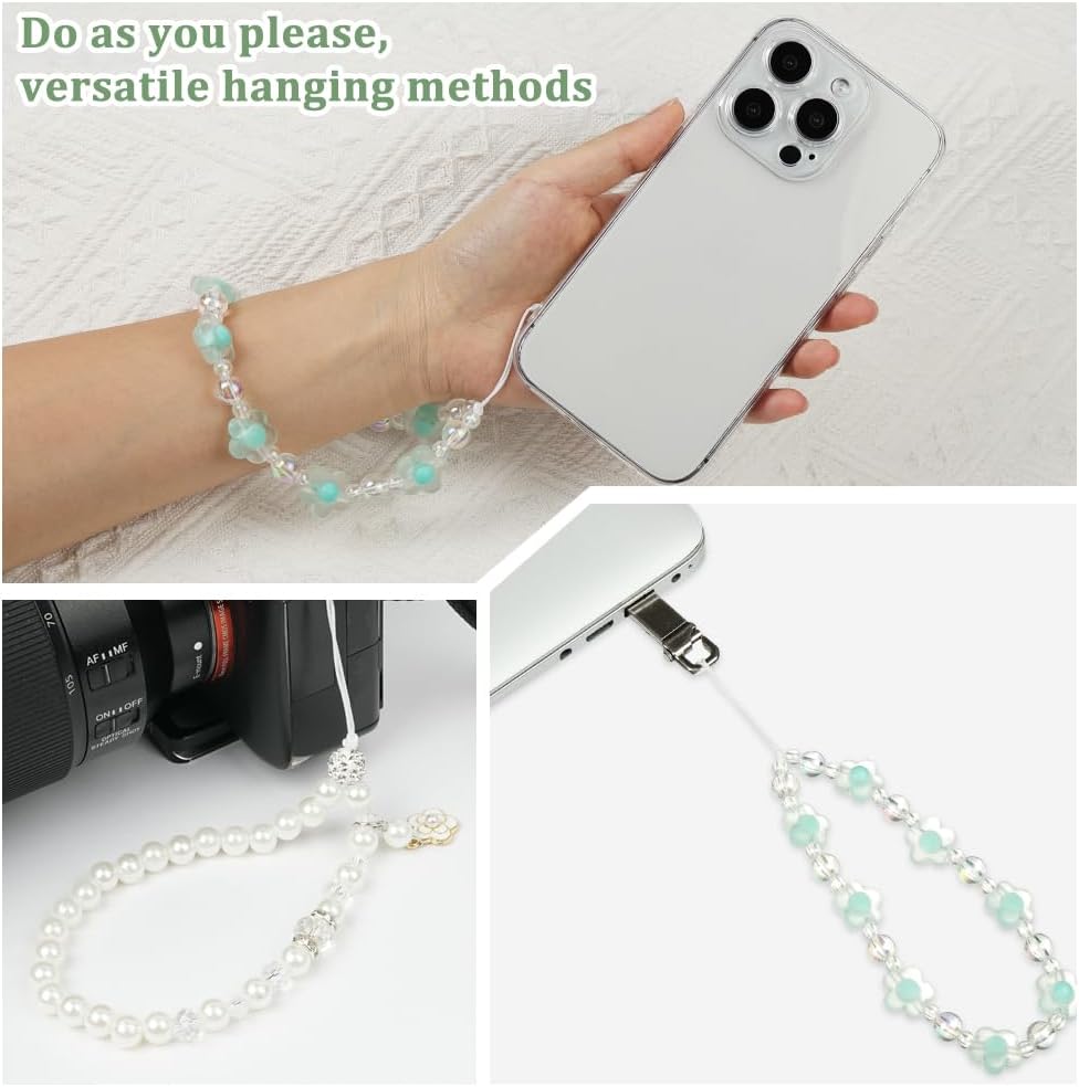 Detalle de OFFCUP Portable Phone Strap Set of 4 with Natural Crystal Beads