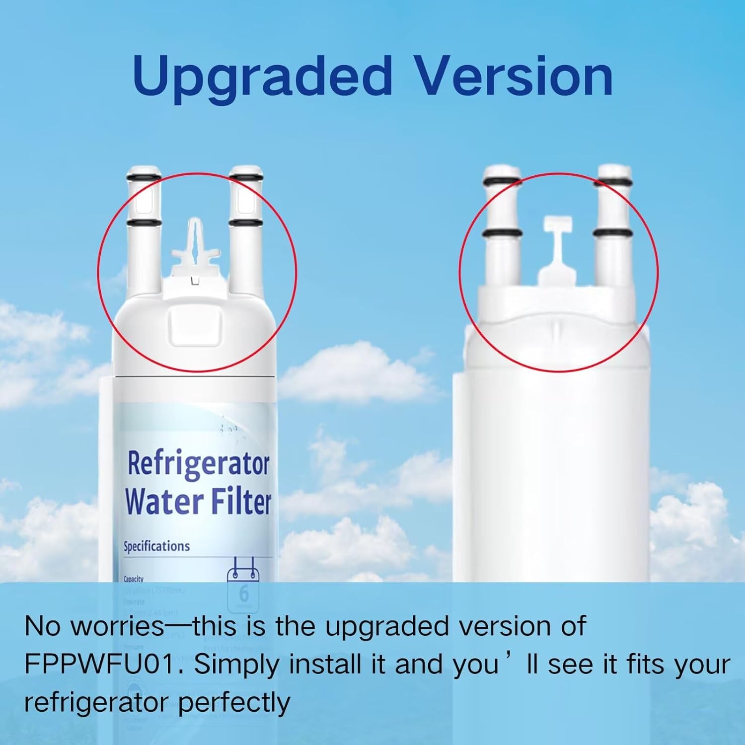 Detalle 2 de Sensiblopt HP010 Refrigerator Water Filter Replacement, Carbon Fiber, NSF/ANSI 42