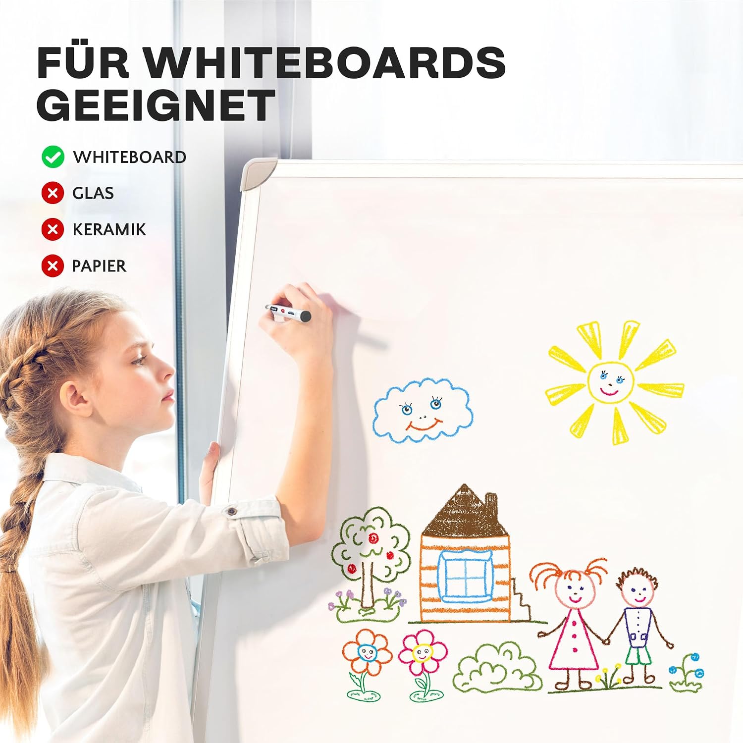 Detalle de SmartPanda Whiteboard-Marker 12er-Set mit Rundspitze