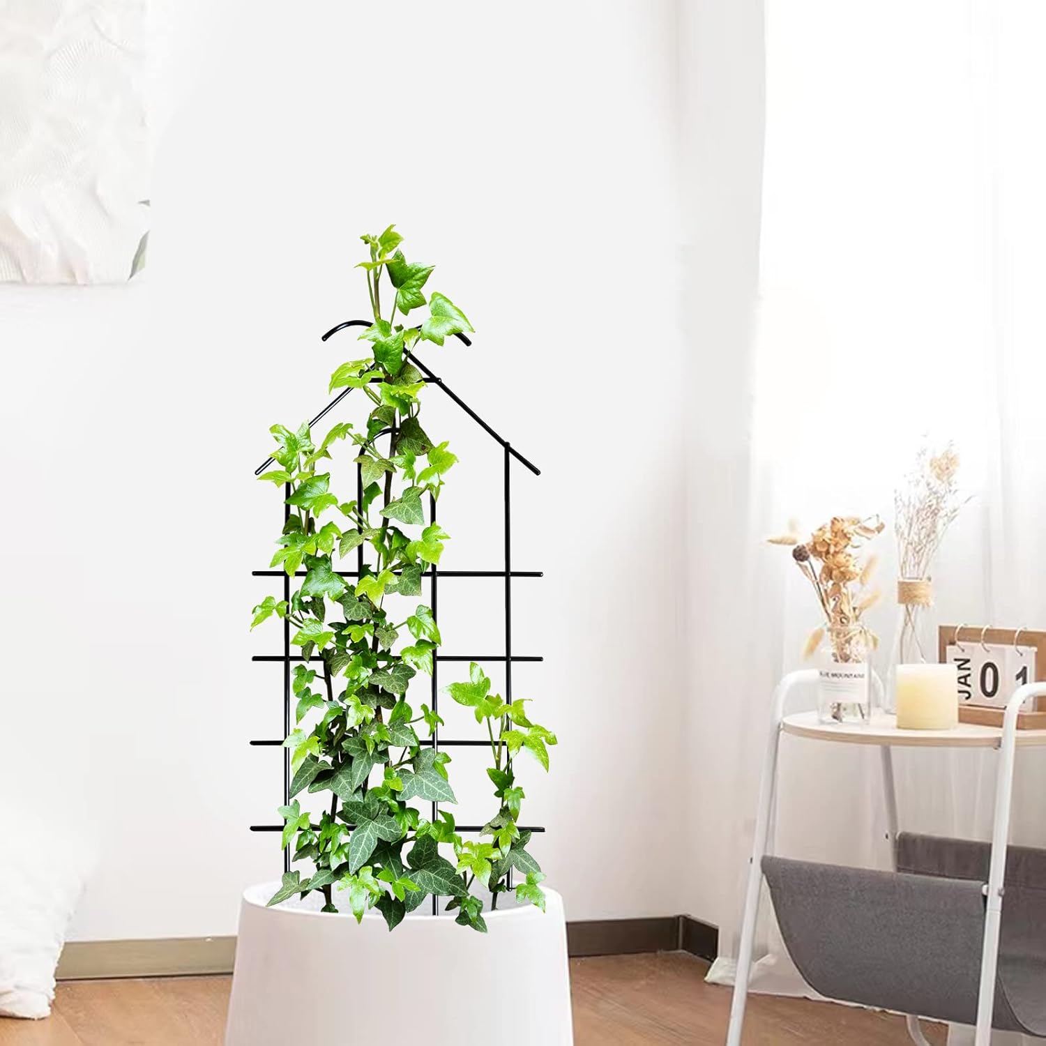 Detalle de ARIFARO Garden Trellis 32 inch (81 cm) – 4 Pack of Rust-Resistant Metal Plant Trellis