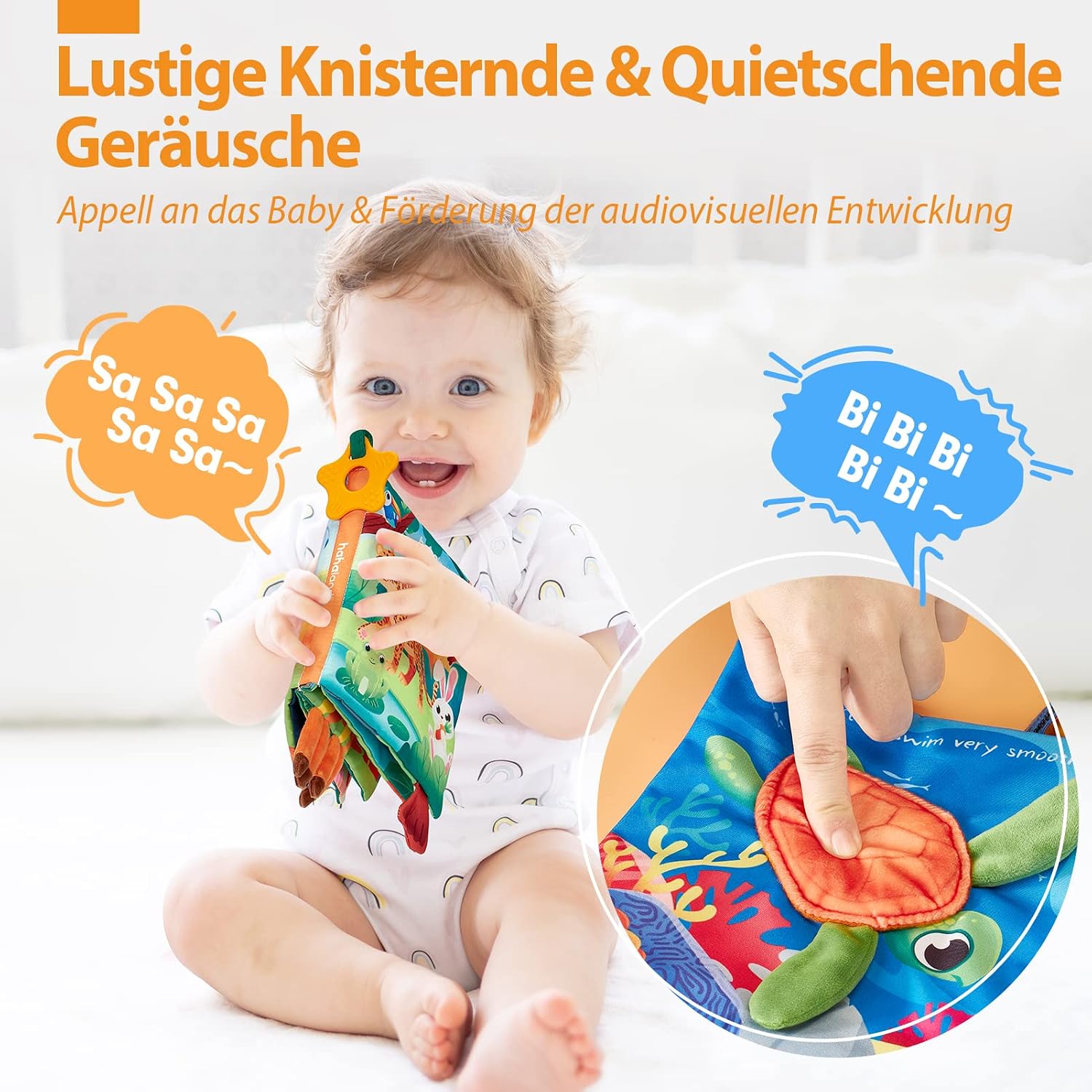 Thumbnail 3 de hahaland Baby Stoffbuch 2 Stück 0-6 Monate