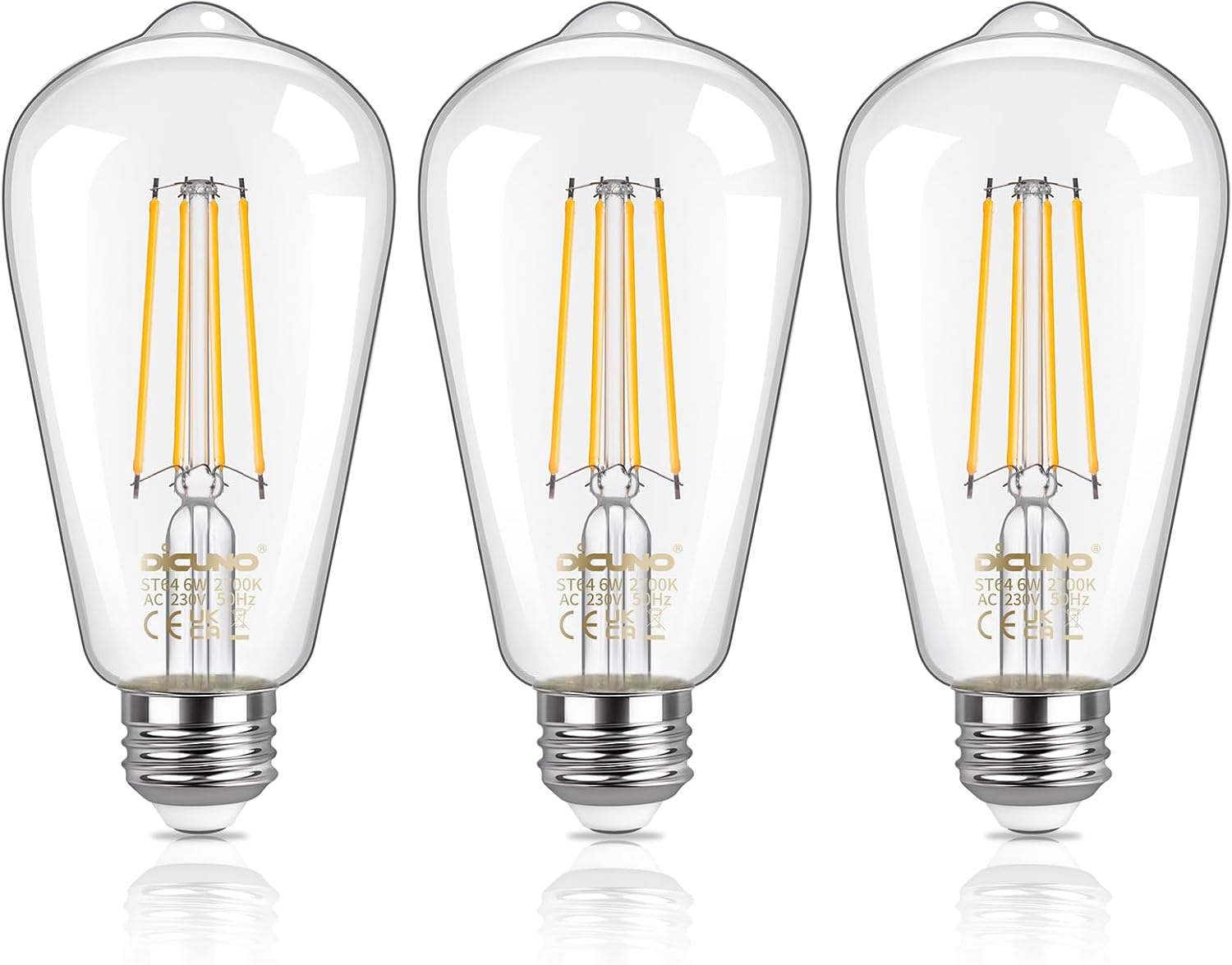 Detalle de DiCUNO Vintage Edison LED Bulbs ST64