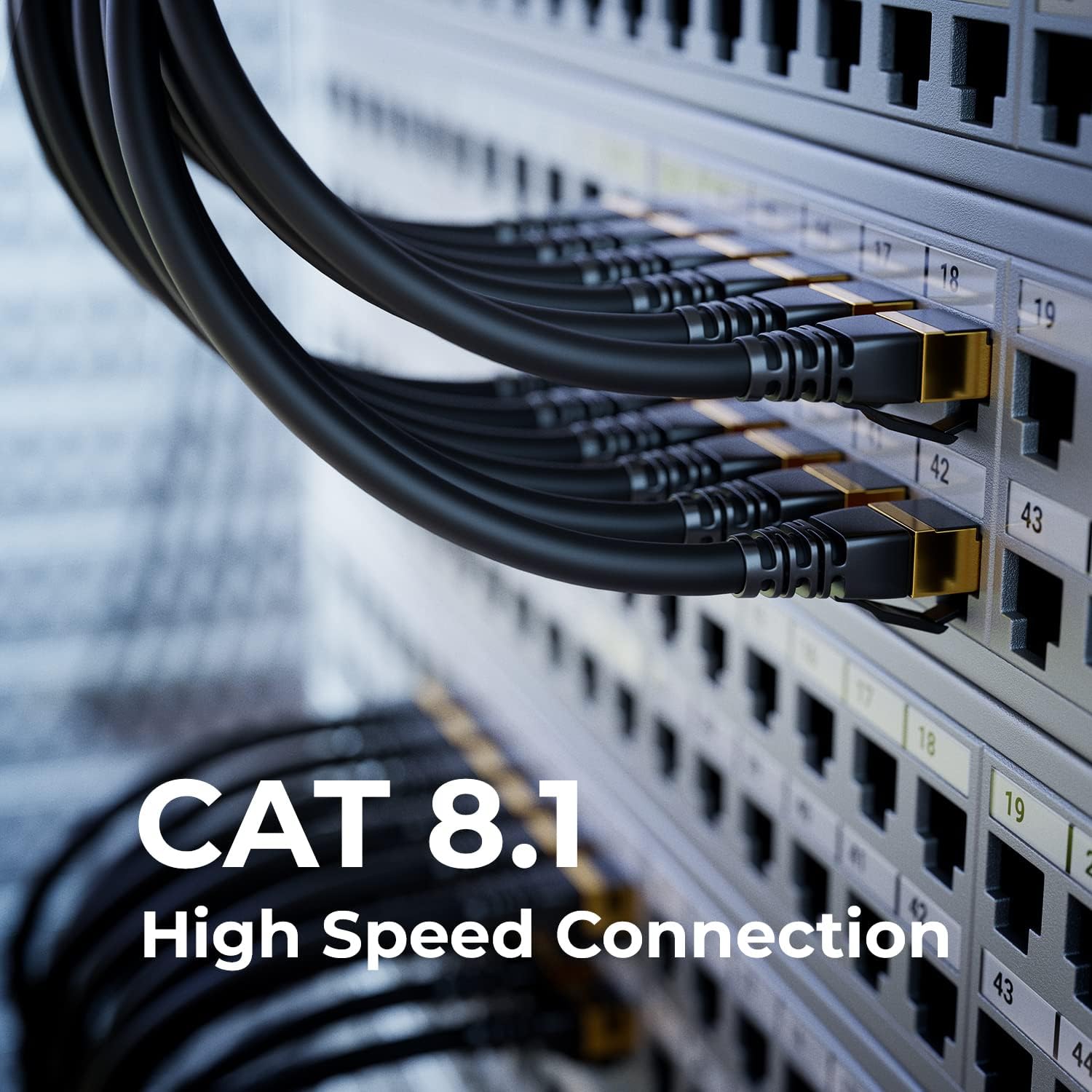 Detalle de deleyCON CAT 8.1 Patchkabel RJ45 S/FTP 40 Gbit/s, 2000 MHz, 4 m – schwarz