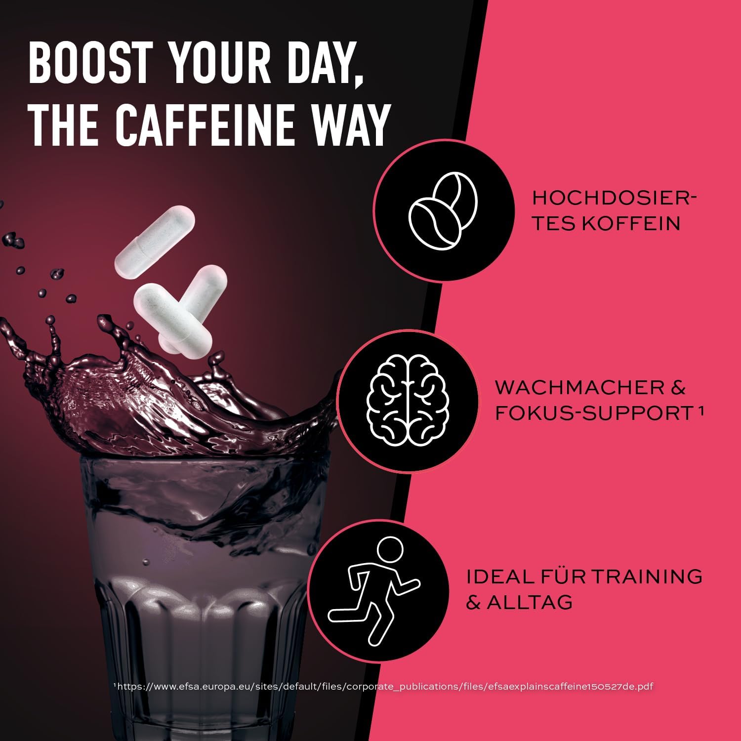 Detalle de ESN Caffeine Caps – 120 Koffein-Kapseln mit 200 mg pro Tagesportion (vegan, Made in Germany)