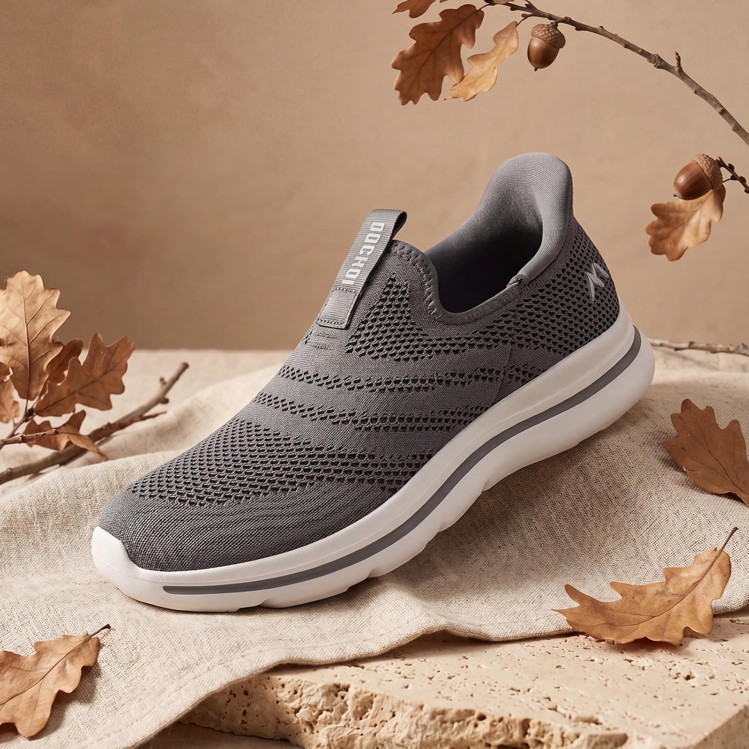 Detalle de ODCKOI Baskets Slip-on Homme Respirantes - Légères et Confortables pour Ville, Randonnée, Course à Pied