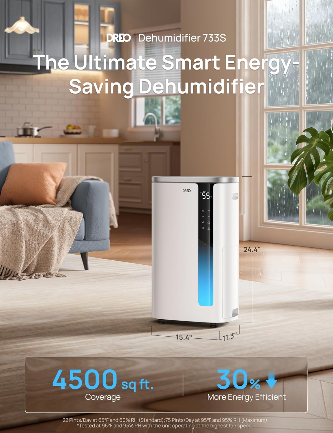 Detalle de DREO 75-pint dehumidifier