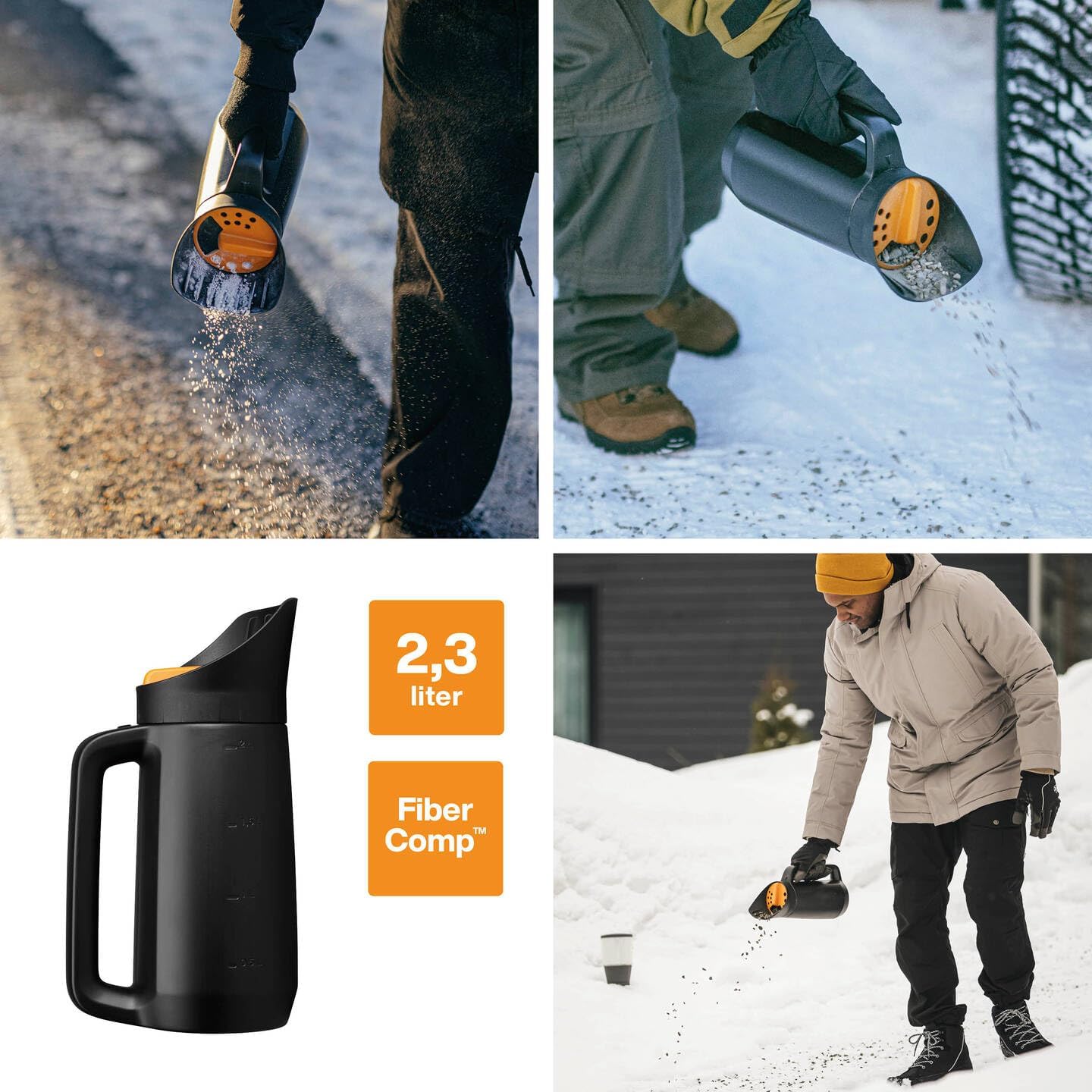 Detalle de Fiskars Solid Streugutbehälter, 30 cm – Streuer für Salz, Dünger, Sand und Saatgut