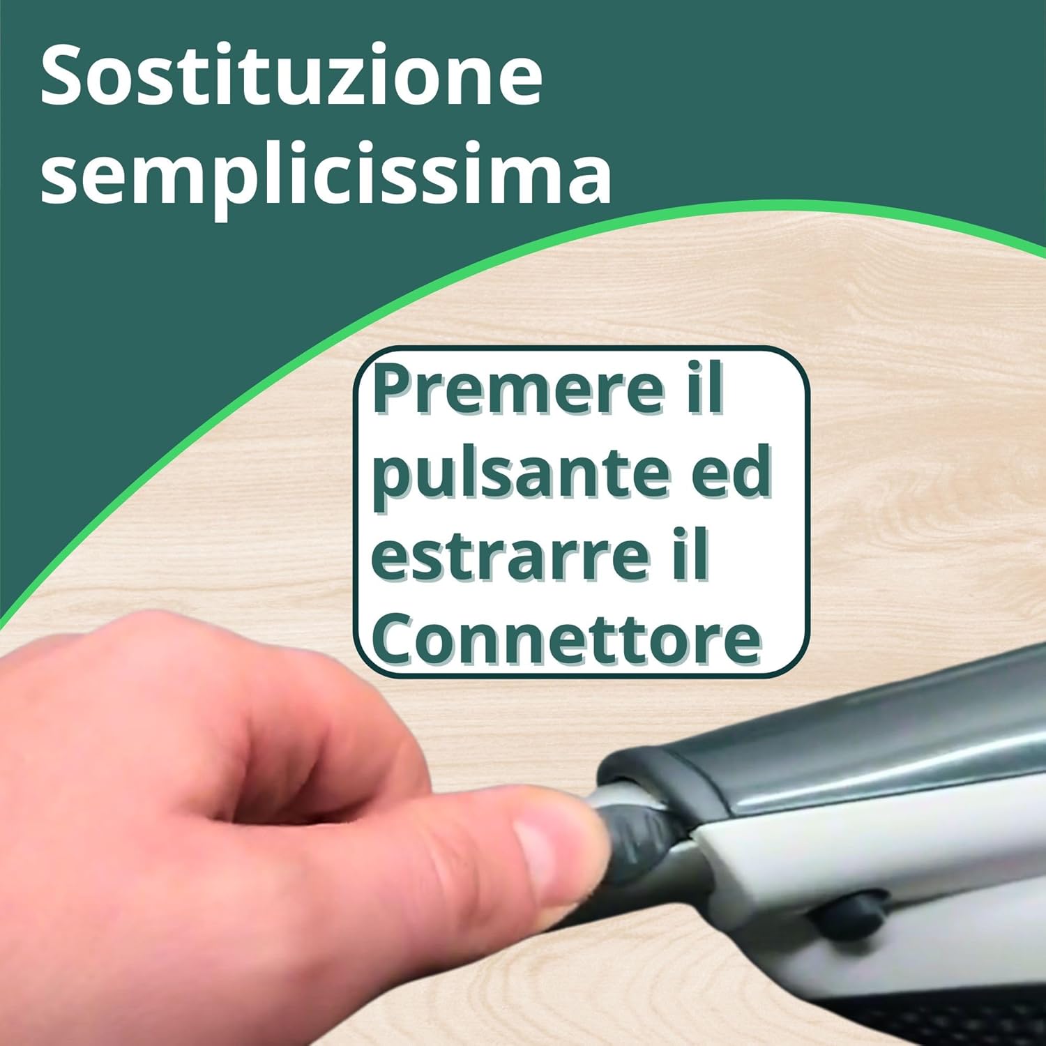 Detalle de NAMAI Cavo Folletto VK140 / VK150, 10 metri, Verde – Compatibilità VK140/VK150, resistente e facile da sostituire