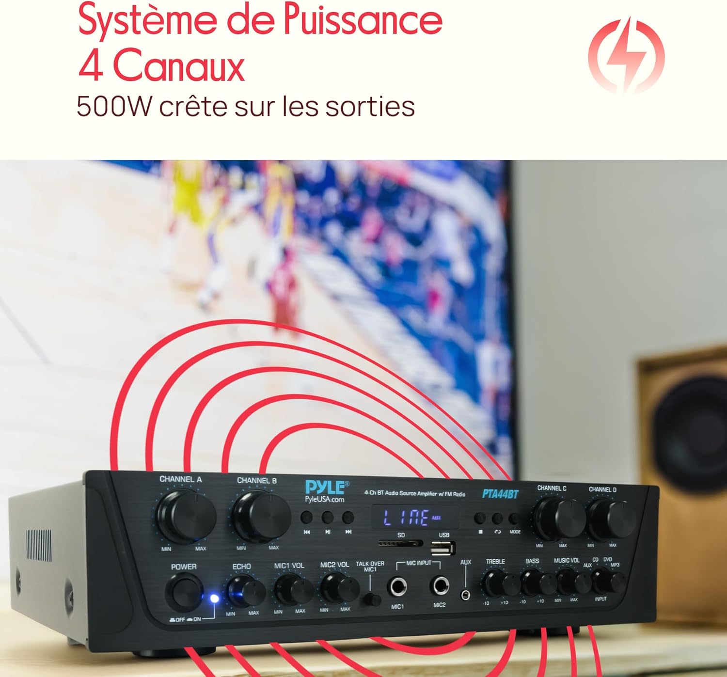 Thumbnail 4 de Pyle Ampli Bluetooth Karaoké 500W 🎤