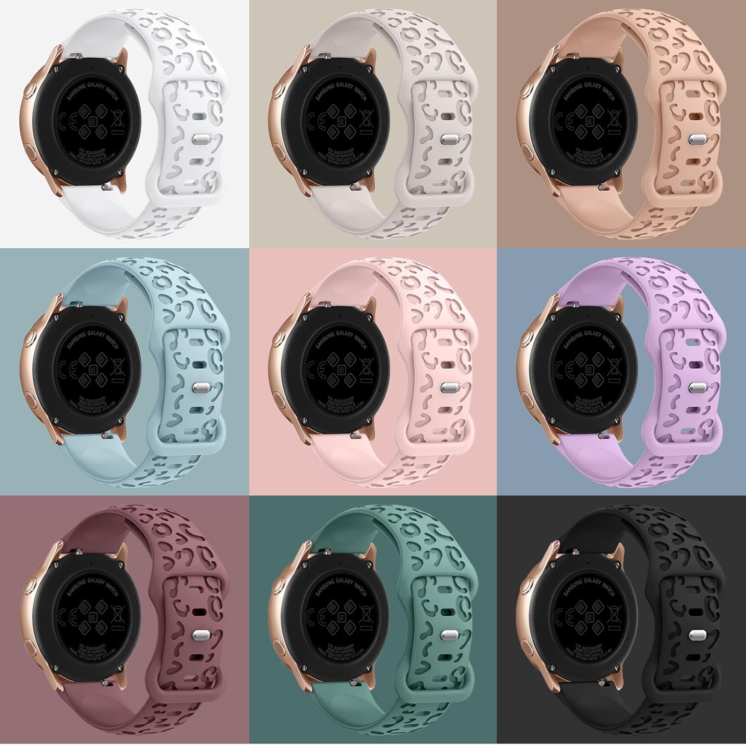 Thumbnail 3 de Towsnails Leopard Engraved Strap for Samsung Galaxy Watch Series – Soft Silicone 20mm