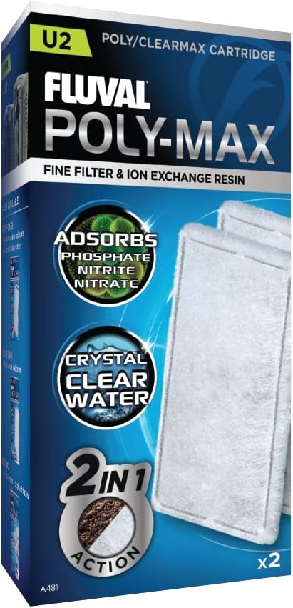 Detalle 2 de Fluval Clearmax Filtereinsatz mit Premium-Harz – Absorption von Phosphat, Nitrit und Nitrat (2er Pack) für Fluval Innenfilter U2