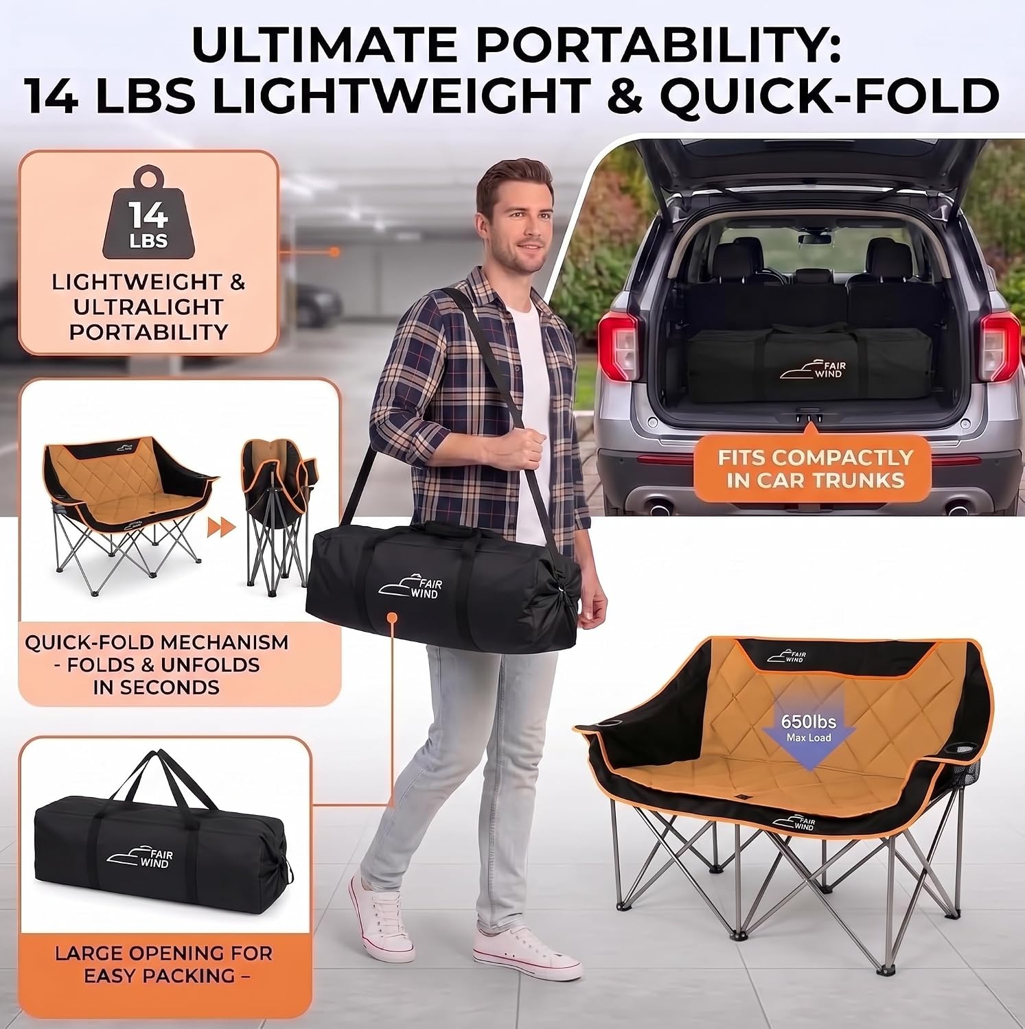 Thumbnail 6 de FAIR WIND Oversized Camping Chair
