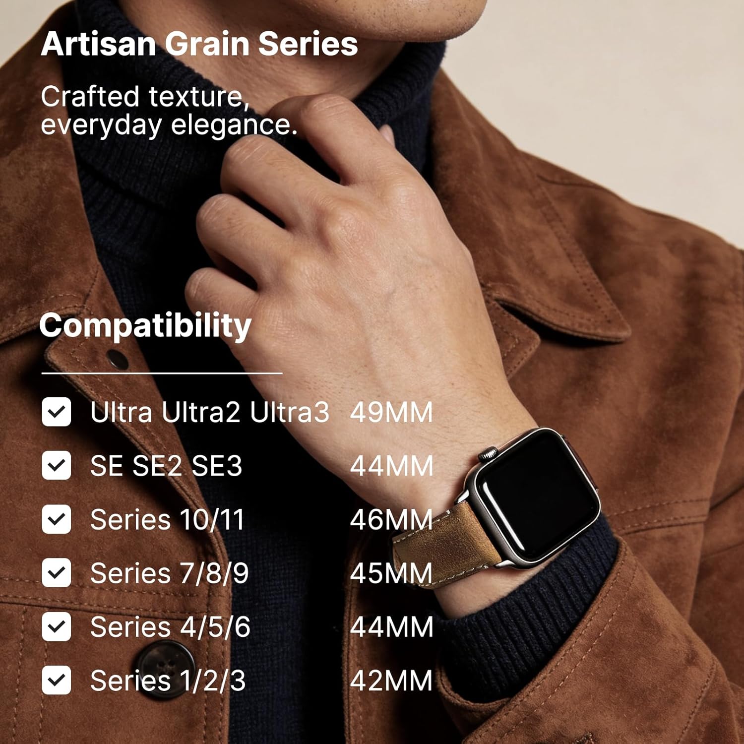 Thumbnail 2 de Fullmosa Leather Apple Watch Band 45mm