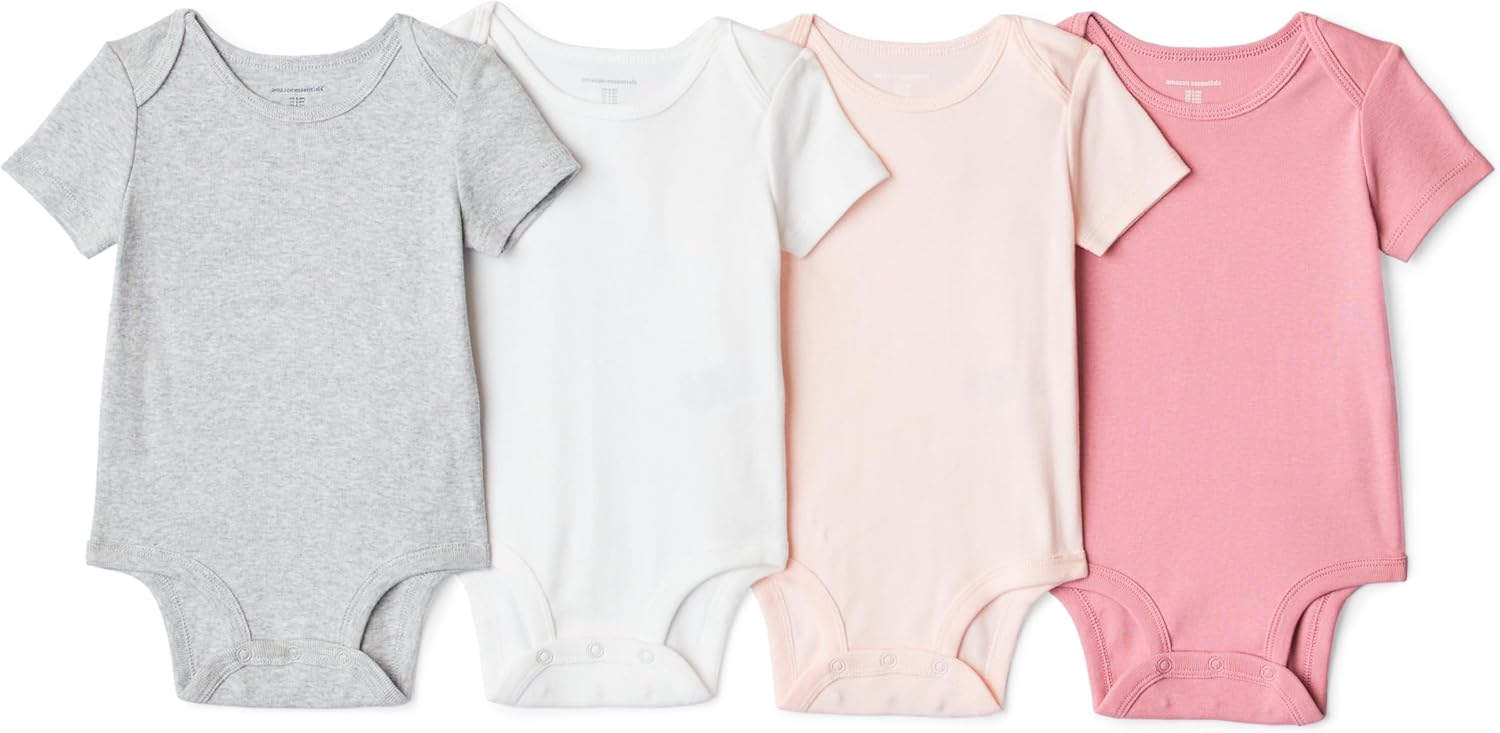 Detalle 2 de Amazon Essentials Unisex Baby Kurzarm-Body aus Baumwolle (Kurzärmelige Bodys)