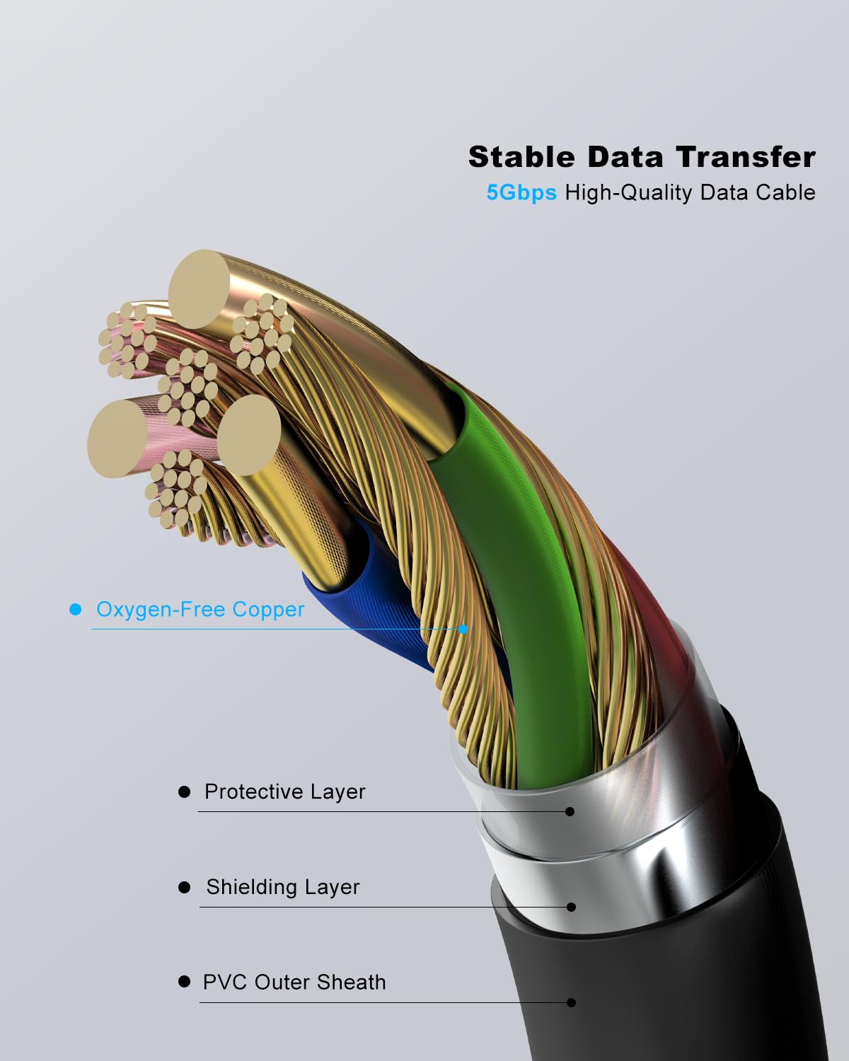 Thumbnail 5 de ZVOIYKM Active USB 3.0 A to C Extension Cable, 15m (50ft) with built-in signal booster