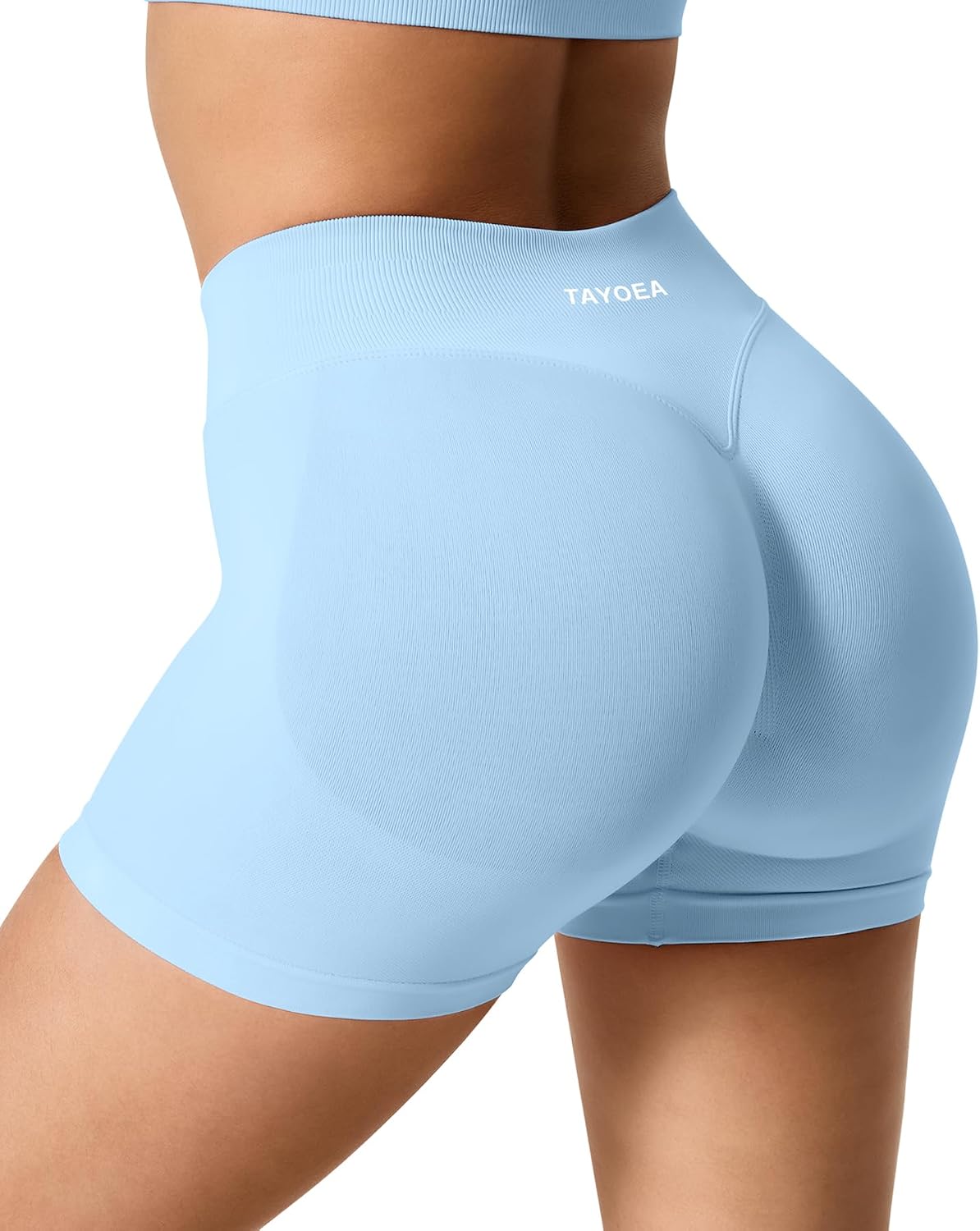 Detalle 2 de TAYOEA Sport Shorts Damen Scrunch – kurze Scrunch-Sporthose mit Push-up Effekt für Gym & Training