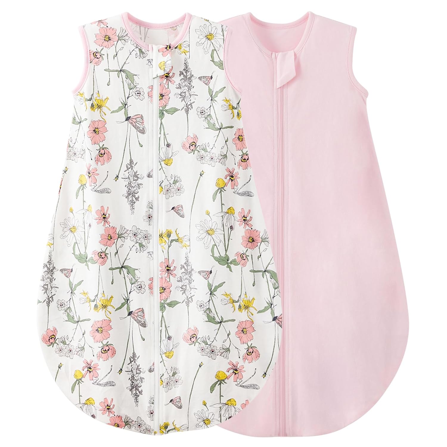 Duomiaomiao 2er Pack Baby-Schlafsäcke (0,5 Tog) aus Baumwolle – Ganzjahres-Set für Jungen, 6 Monate bis 3 Jahre