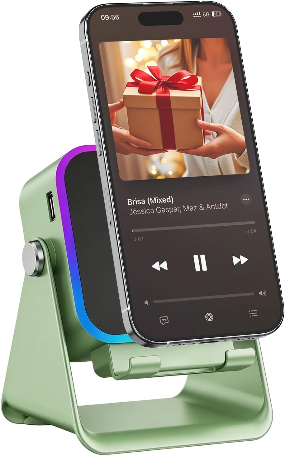 MILOUZ ZJ-028 5-in-1 Bluetooth Speaker with Adjustable Phone Stand and RGB Light