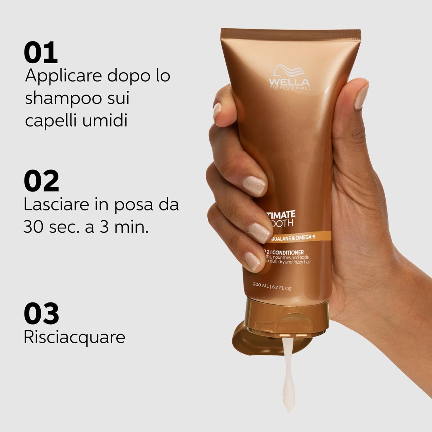 Thumbnail 4 de Wella Professionals Ultimate Smooth Conditioner con squalano e Omega 9 (1L) per capelli secchi, opachi e crespi