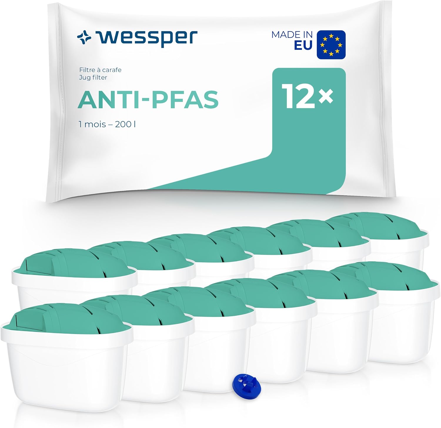 Detalle de Wessper WES003-PFAS-12 Aquamax ANTI-PFAS-filterpatronen, 12 stuks