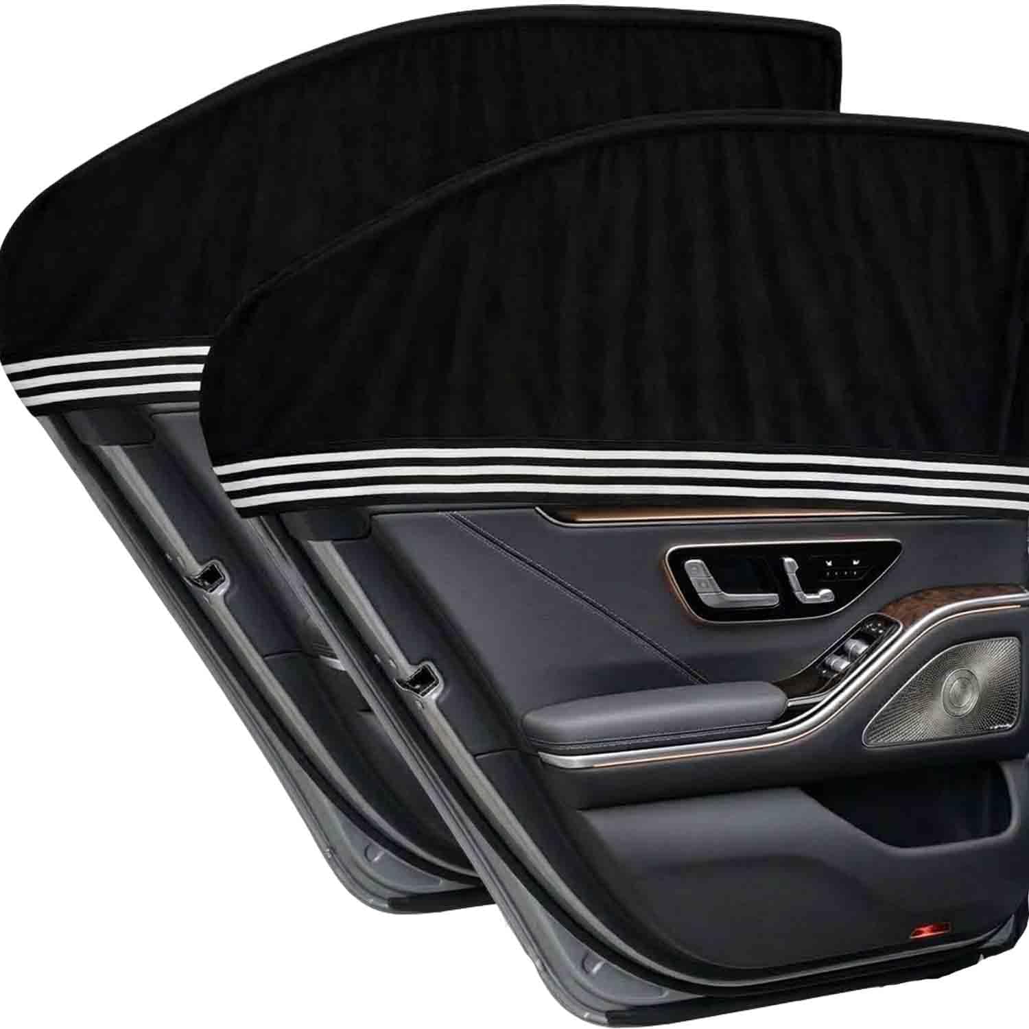 Detalle de Tendine Parasole Auto Bambini con Protezione UV e Anti-insetti, tessuto elastico traspirante con finestrino apribile (universale per la maggior parte delle auto)