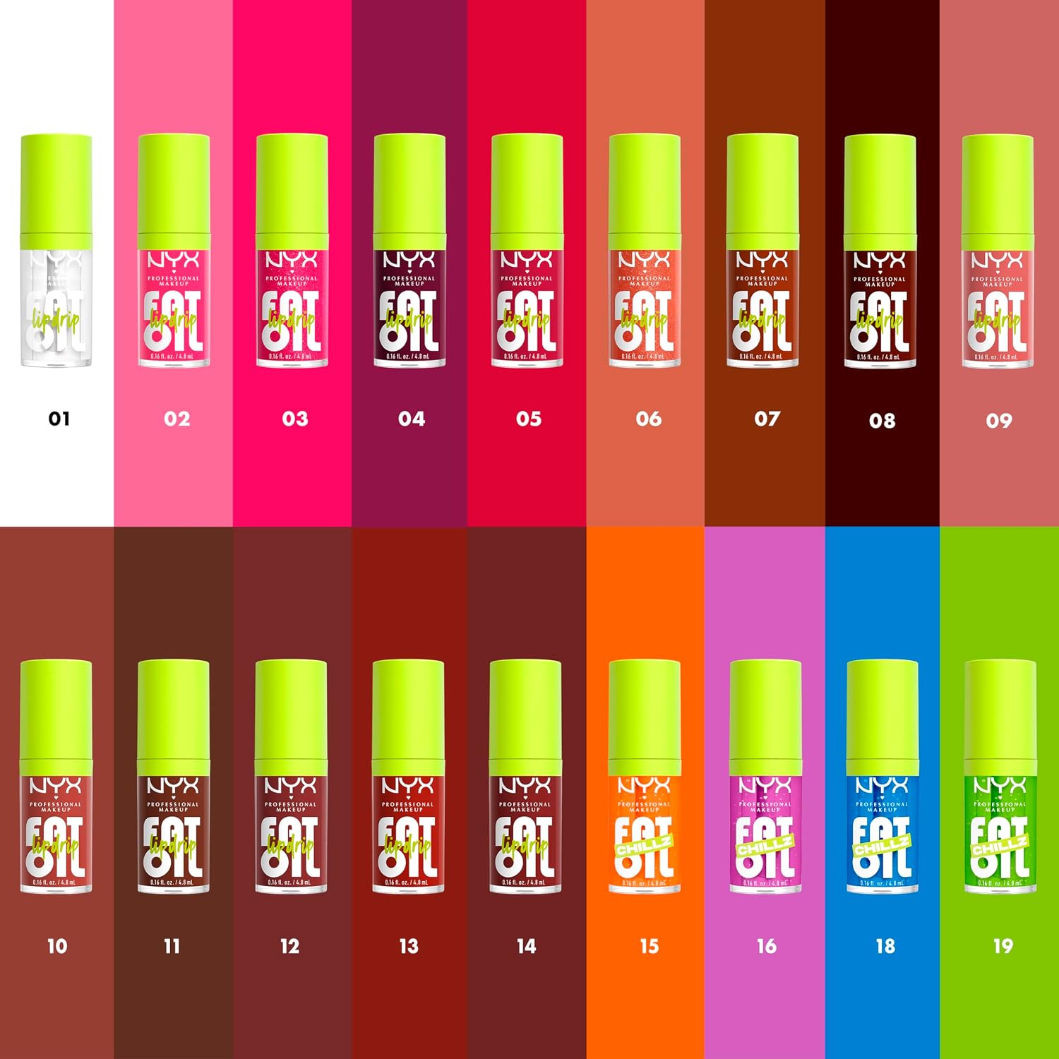Thumbnail 6 de NYX Professional Makeup Fat Oil Chillz Kiwi Freezie – eisig schimmernder Lipgloss mit kühlendem Effekt (4.8 ml)