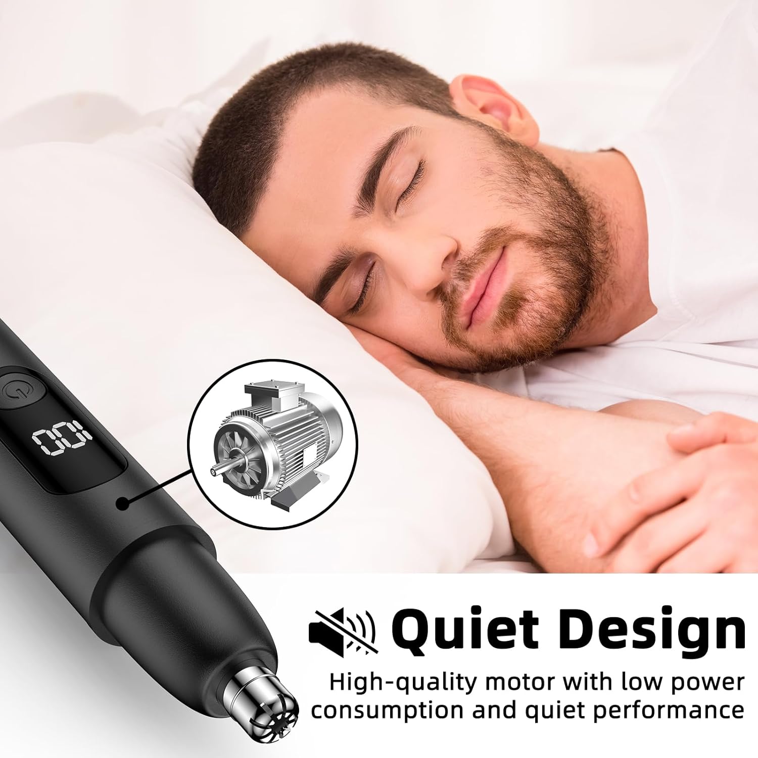 Thumbnail 6 de Nose Hair Trimmer – Rechargeable cordless nose and eyebrow trimming tool with LED light and dual-edge blades
