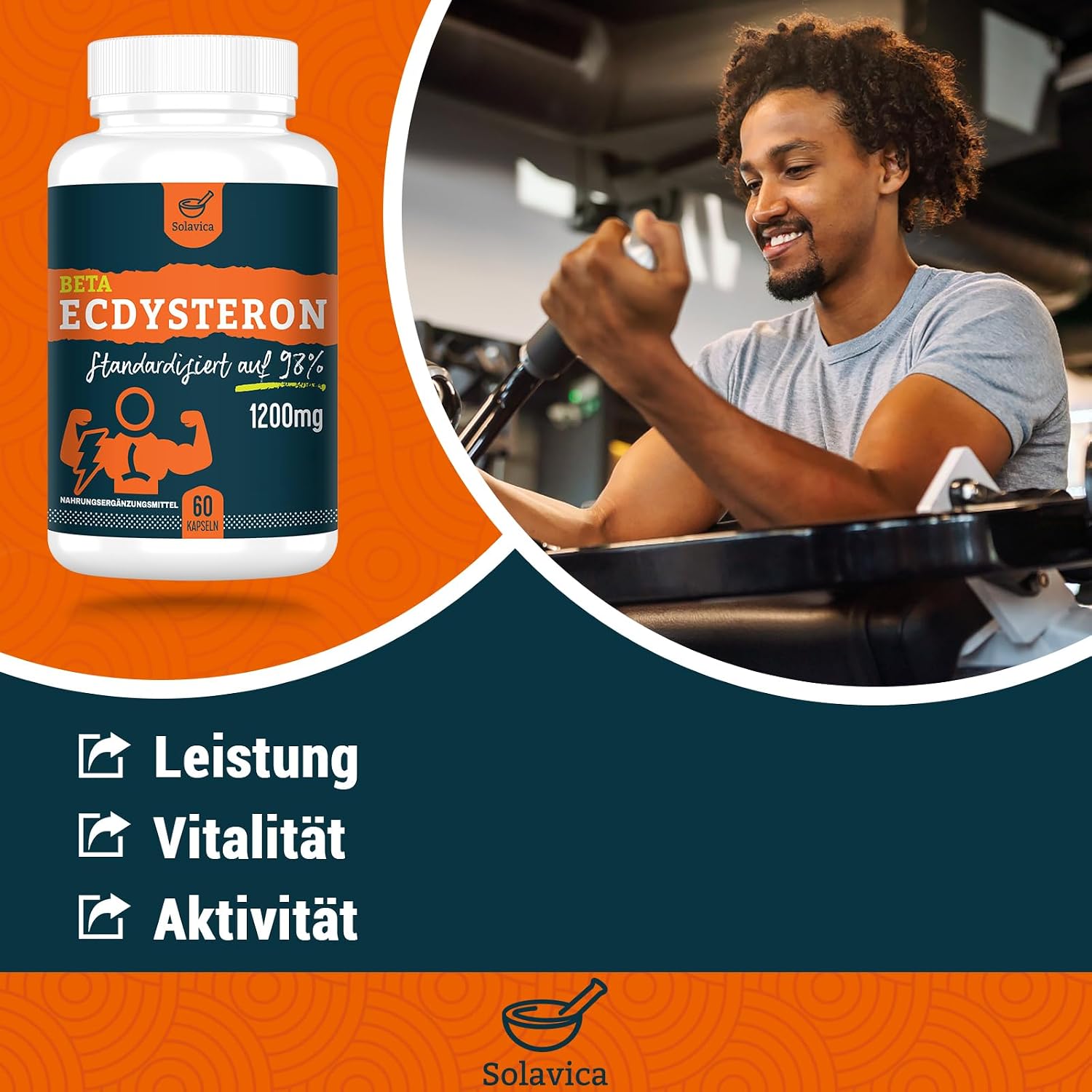Detalle 2 de Beta-Ecdysteron Supplement 1200 mg pro Portion – 1-Monats-Vorrat (60 Kapseln, 4er Pack) mit 98% Reinheit