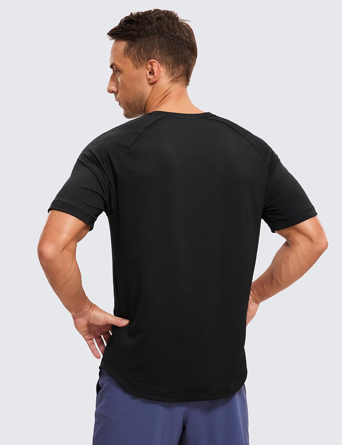 Detalle 2 de T-shirt de sport léger CRZ YOGA pour homme à séchage rapide (manches raglan, coupe classique)