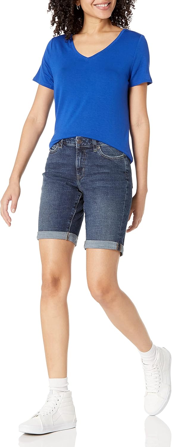 Thumbnail 3 de Amazon Essentials Damen schmal geschnittene Denim-Bermudashorts mit 23-cm-Länge