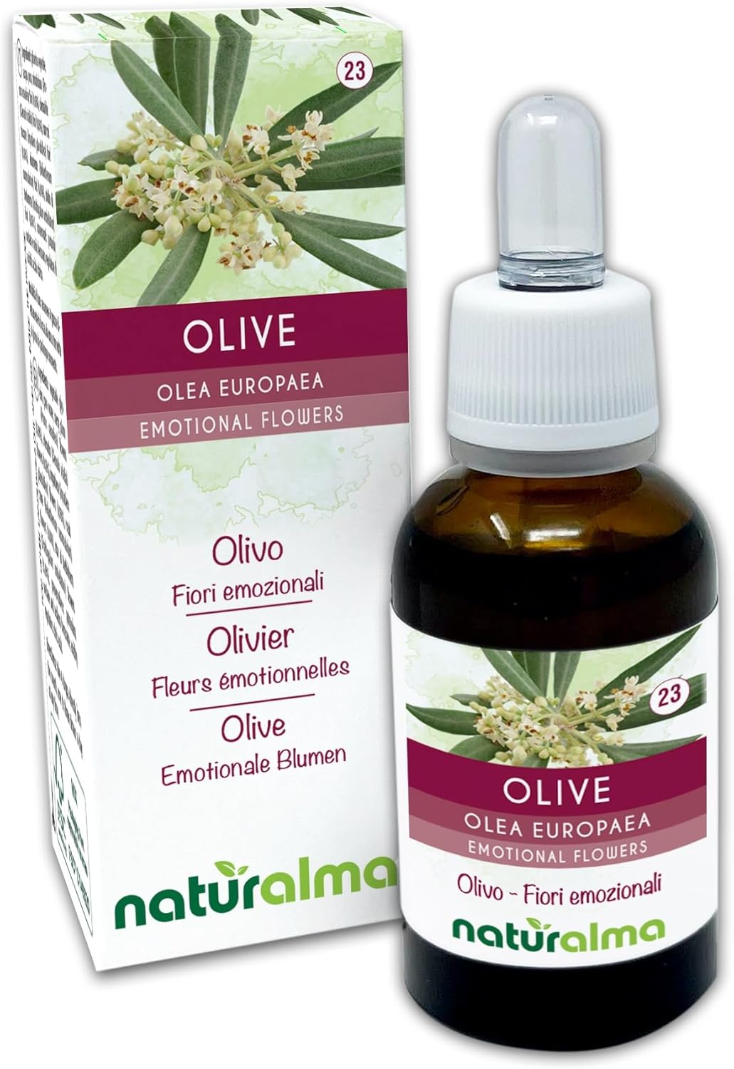 Detalle de Olive o Olivo (Olea europaea) Fiori emozionali Naturalma — Gocce 30 ml, estratto analcoolico