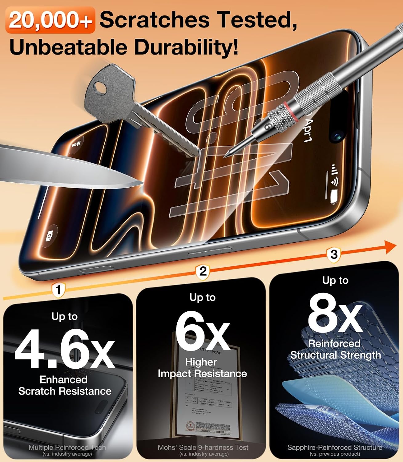 Thumbnail 6 de UltraGlass 9H+ Privacy Screen Protector for iPhone 15 Pro Max