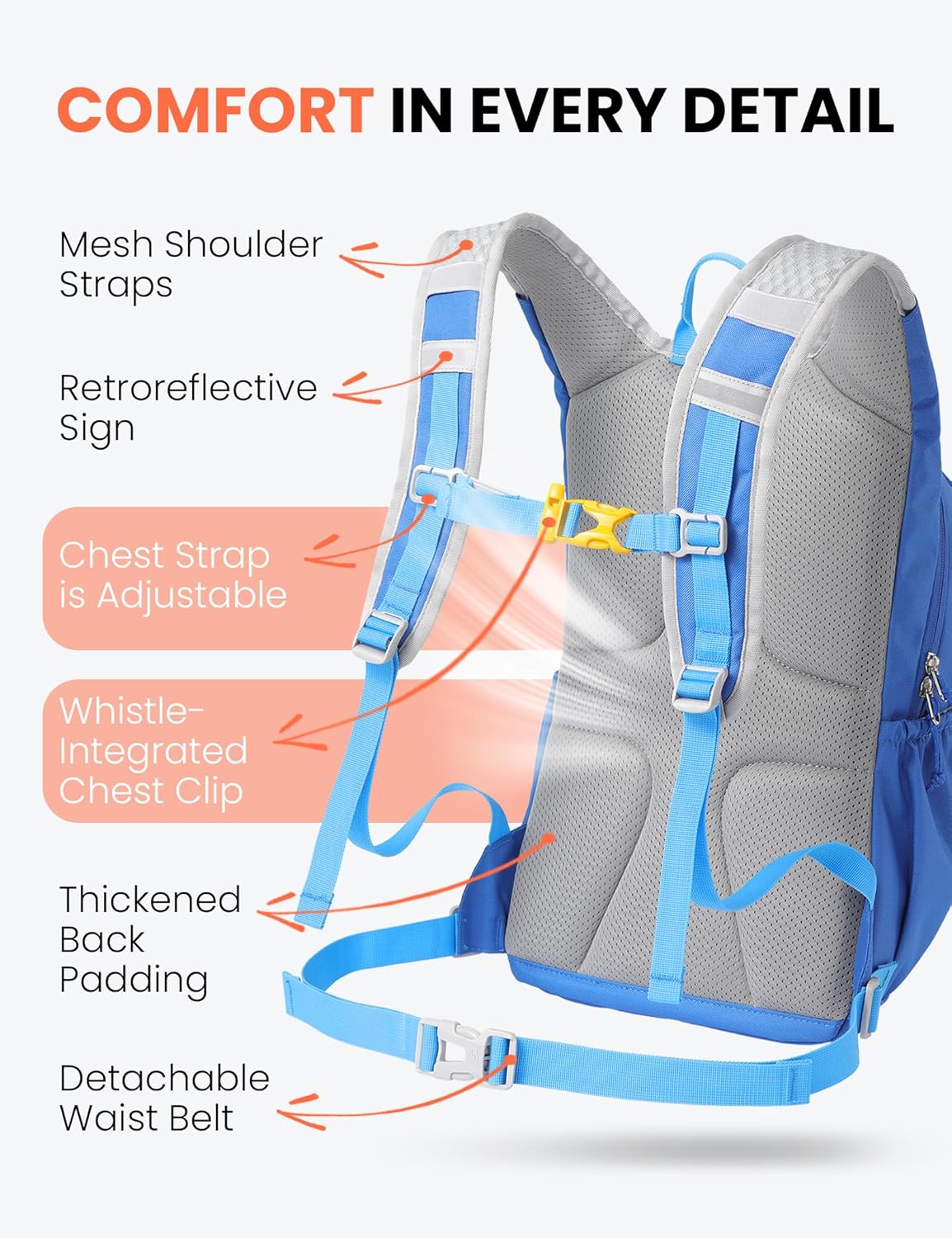 Thumbnail 2 de SKYSPER Kinderrucksack 15L – leichter Wanderrucksack mit Hydrationsfach & Sicherheitspfeife