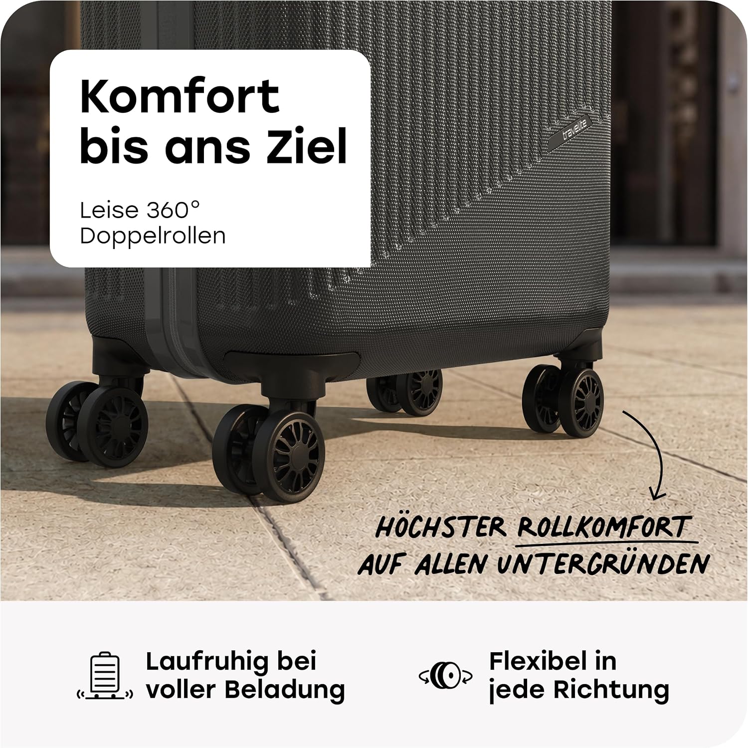 Thumbnail 5 de travelite BALI Handgepäck Trolley klein (55 x 39 x 20 cm) mit Hartschale, 4 Doppelrollen & Zahlenschloss