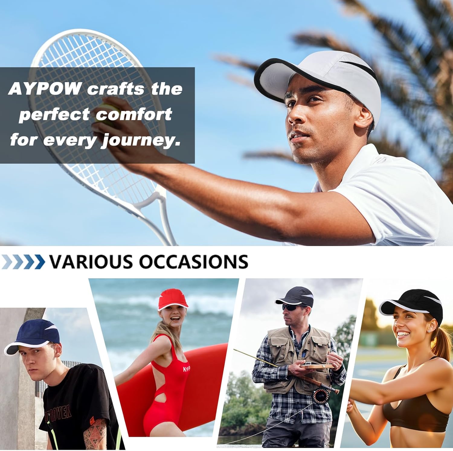 Thumbnail 6 de AYPOW Baseball Cap 2er-Set – Leicht, schnelltrocknend, unisex, atmungsaktiv